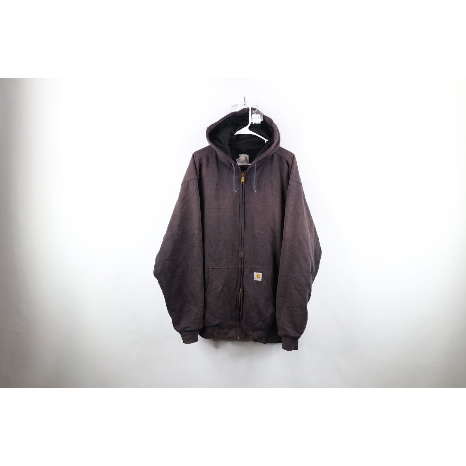 image of 90's Carhartt Thrashed Heavyweight Hoodie Jacket in Brown, Men's (Size 2XL)