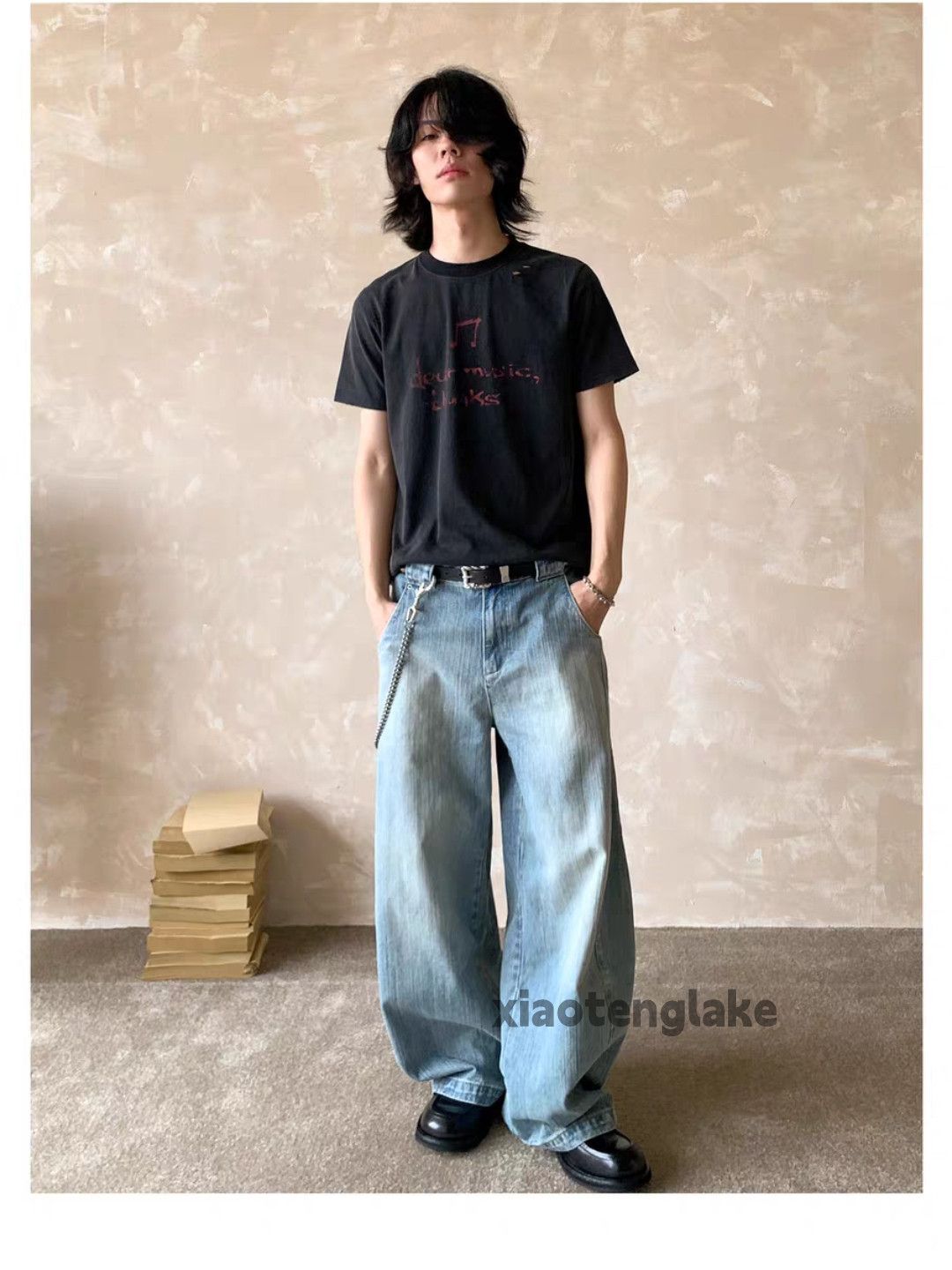 Jean Unisex washed faded cleanfit yuppie y2k dance jeans Size US 28 / EU 44 - 9 Thumbnail