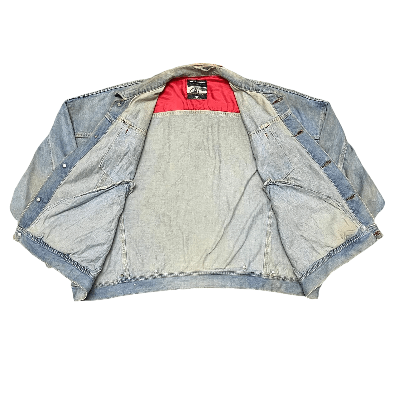 Japanese Brand Vintage Thornbud Pool Club Boxy Distressed Denim Jacket Size US M / EU 48-50 / 2 - 10 Thumbnail