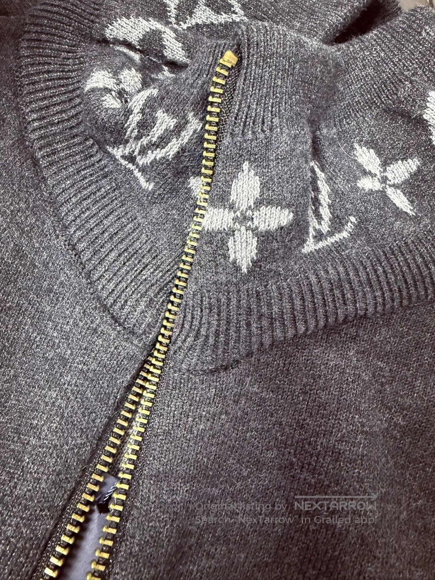 Louis Vuitton Lv Dark Gray Cardigan with Metal Zip. Size US M / EU 48-50 / 2 - 5 Thumbnail