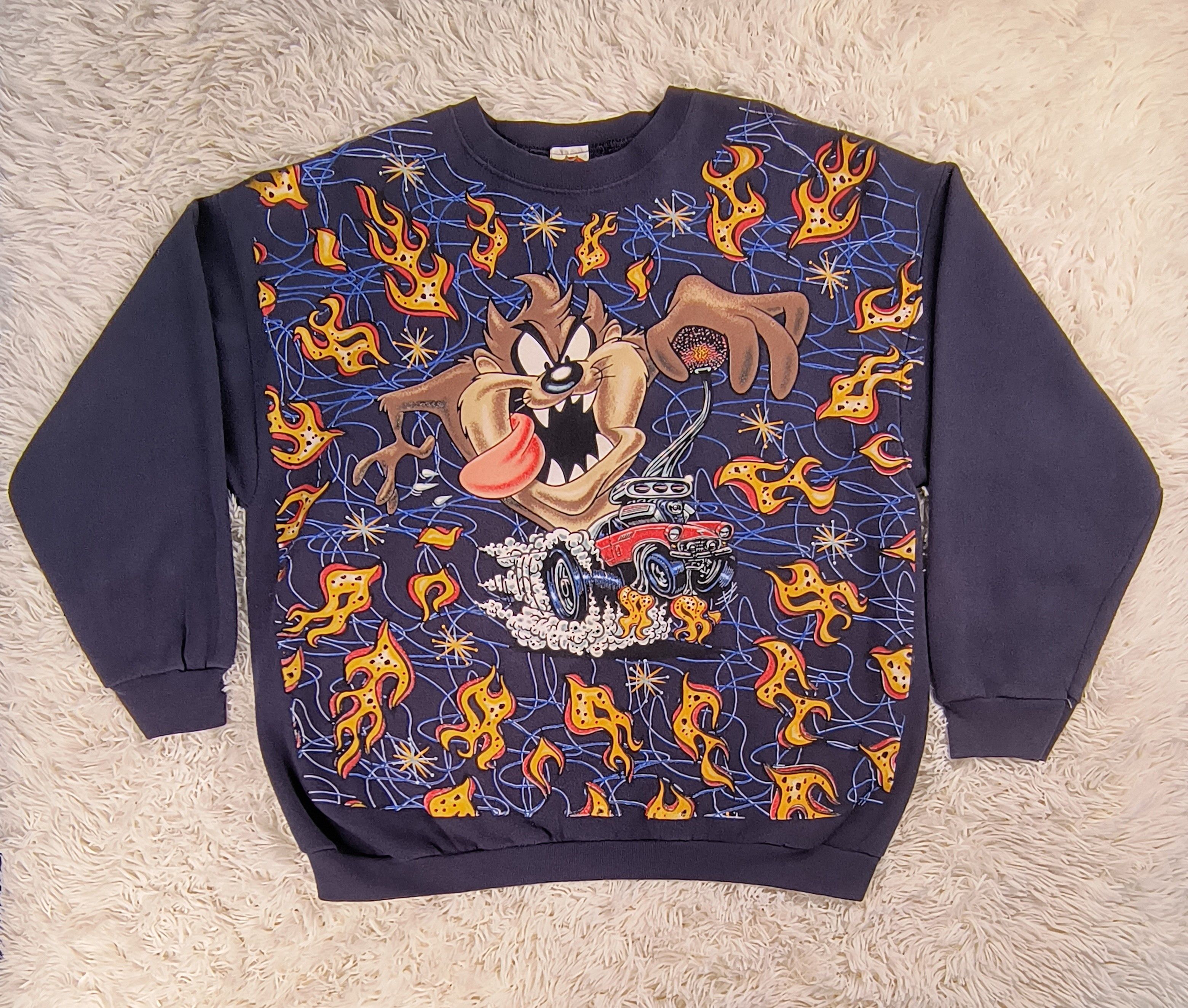 Vintage Vintage Taz Looney Tunes 1997 crewneck sweatshirt Size US XL / EU 56 / 4 - 2 Thumbnail