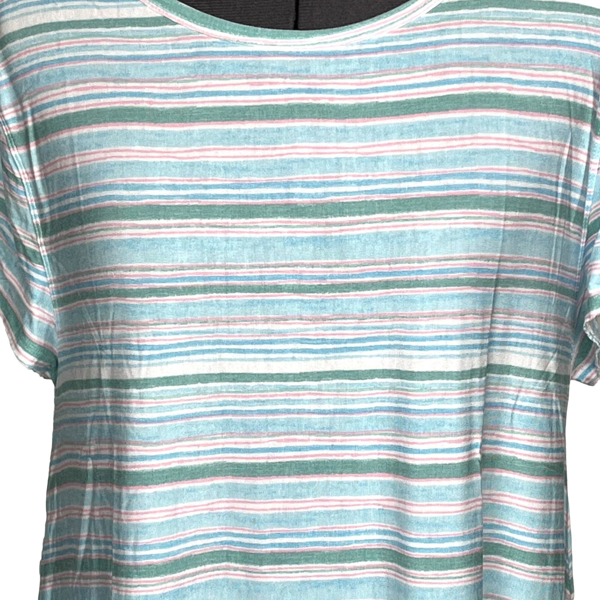 Orvis Orvis Women's Short-Sleeve Striped Top T-Shirt Asymmetrical Size S / US 4 / IT 40 - 3 Thumbnail