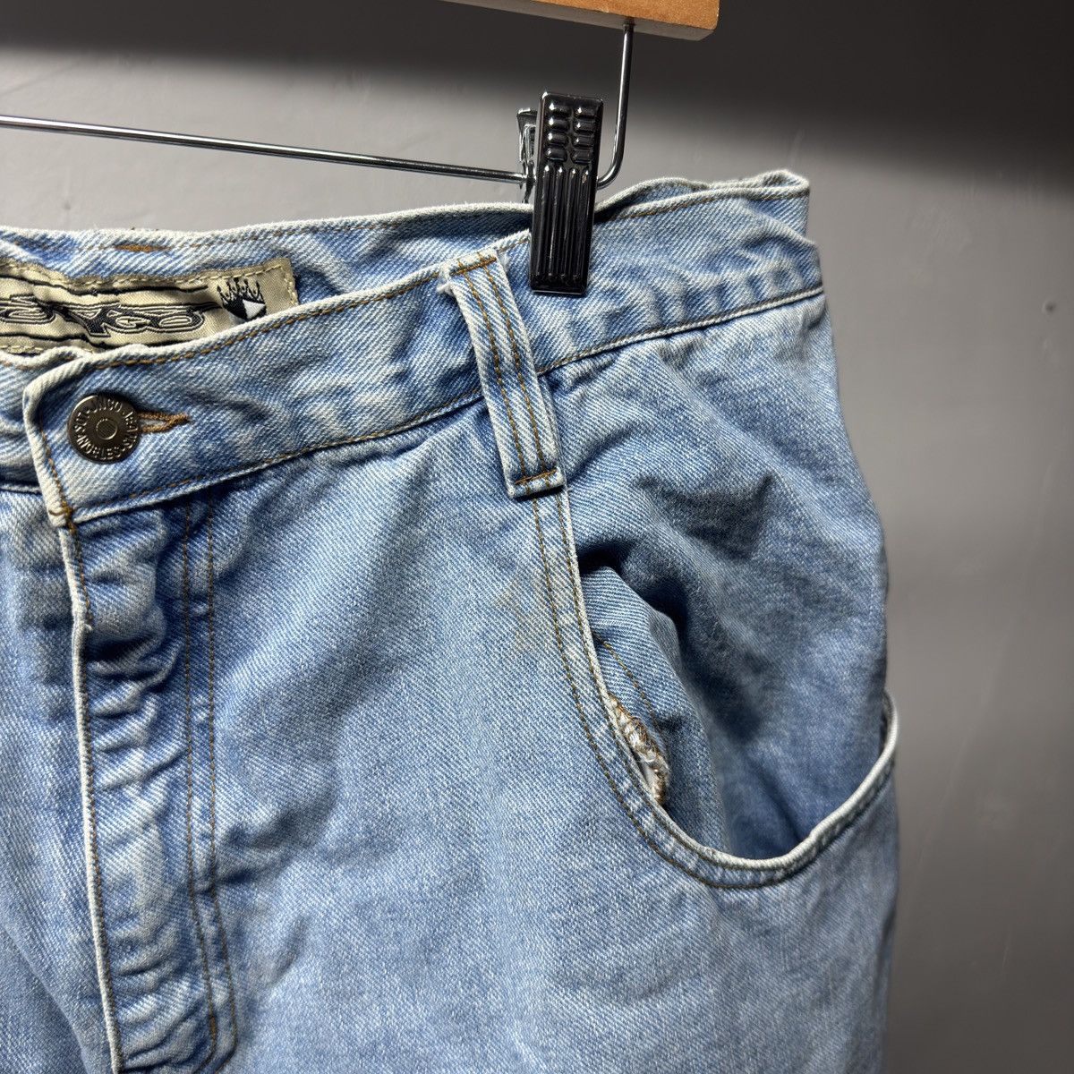 JNCO 90s Jnco Embroidered Faded Denim Shorts Jorts Skater Grunge Size US 36 / EU 52 - 5 Thumbnail