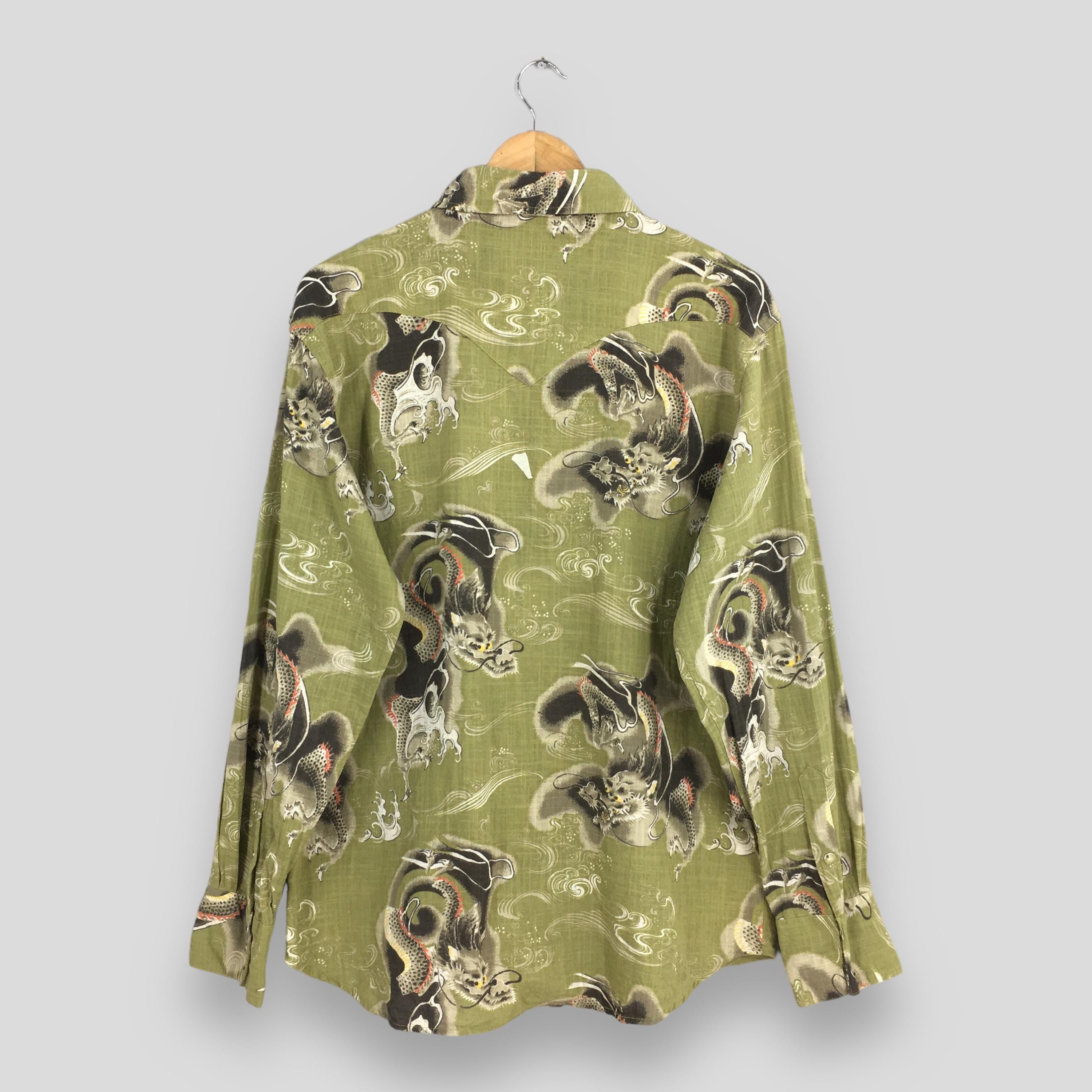 Flannel × Vintage Vintage Pavement Japanese Dragon Raijin Art Shirt Large Size US L / EU 52-54 / 3 - 8 Thumbnail