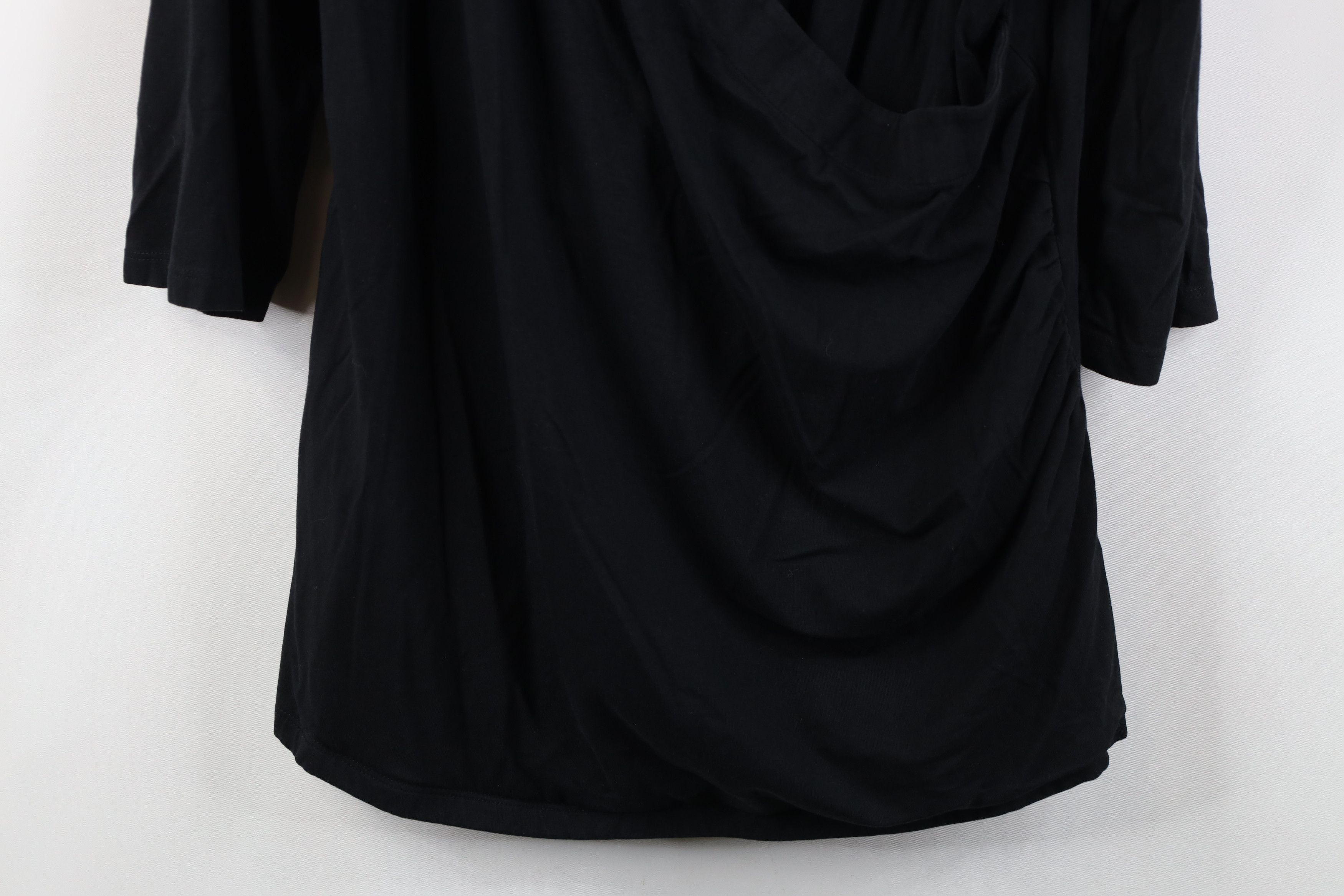 Soft Surroundings Soft Surroundings Cross Wrap Ruffled Shirt Top Black Size 3XL / US 20-22 - 3 Thumbnail