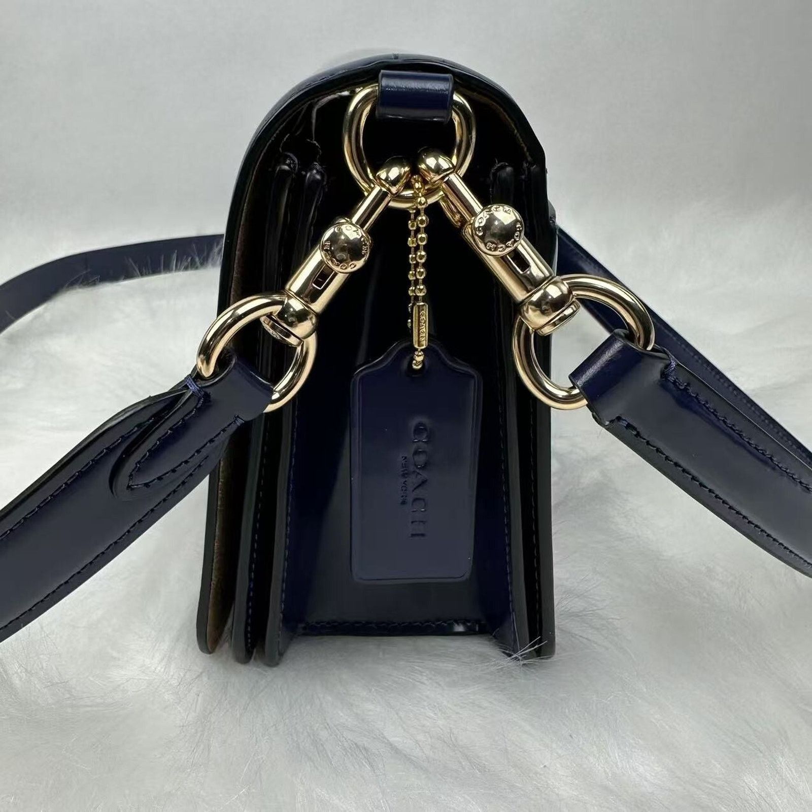 Coach Coach Quinn Shoulder Crossbody Bag In Leather/True Navy NWT Size ONE SIZE - 4 Thumbnail