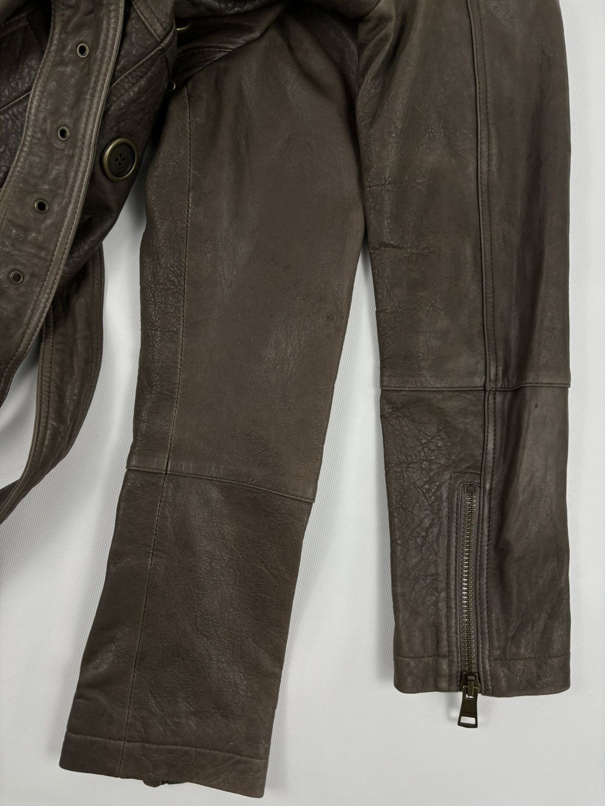 Burberry × Burberry Prorsum BRIT LAMBSKIN Nova Check Double-Breasted Zip Coat Belt Trench Jacket Size L / US 10 / IT 46 - 18 Thumbnail