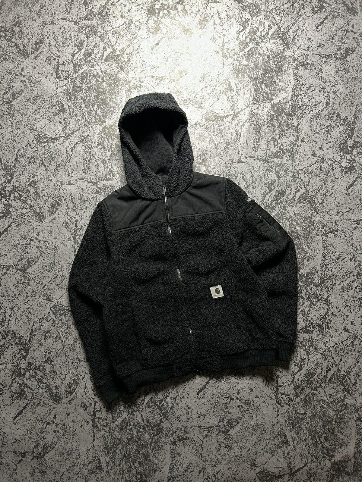 image of Carhartt Yukon Extremes Wind Fleece Active Jacket in Black, Men's (Size Small)