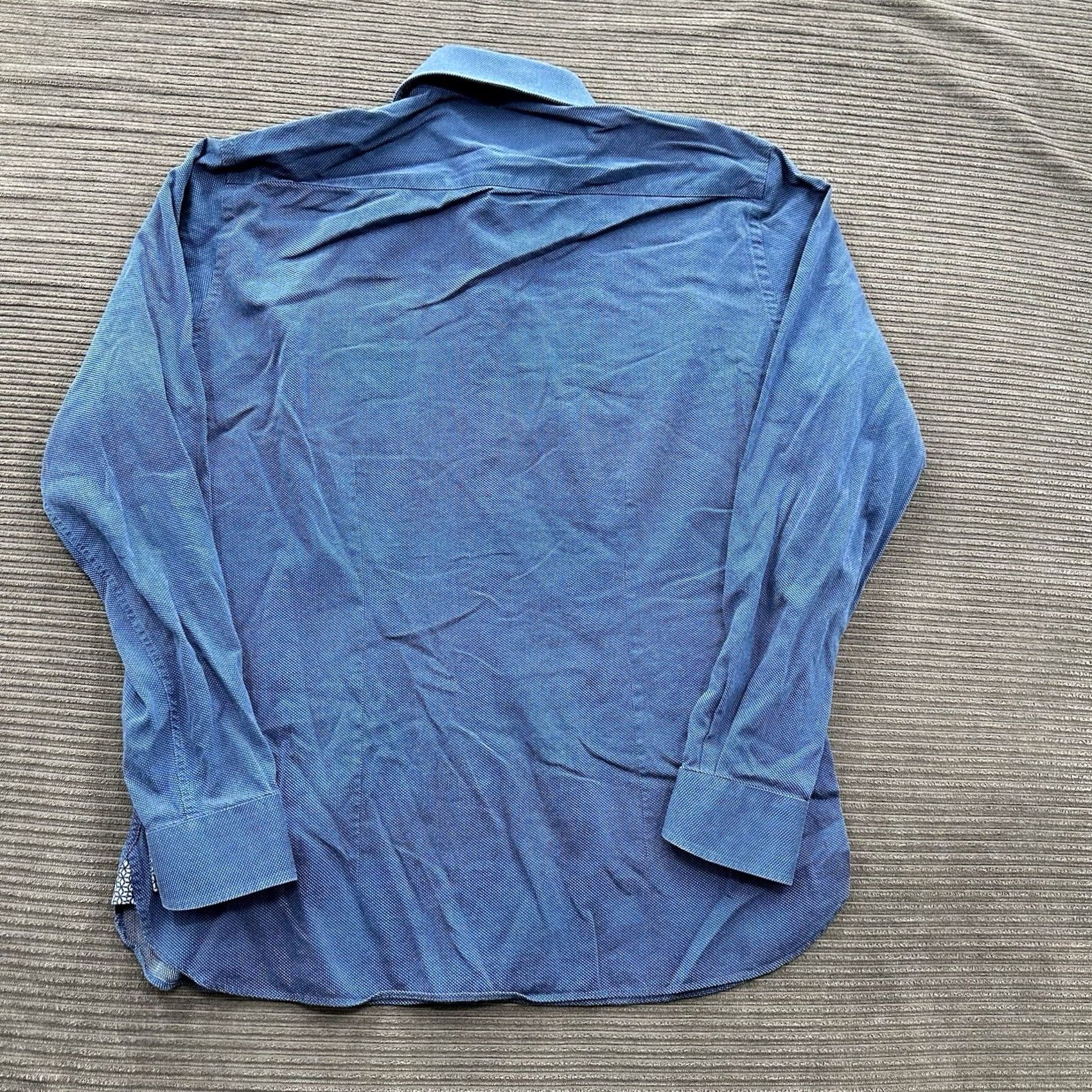 Ted Baker Ted Baker Shirt Men 16.5 36/37 Blue Long Sleeve Button Up Preppy Geometric Pattern Casual Size US XL / EU 56 / 4 - 2 Thumbnail