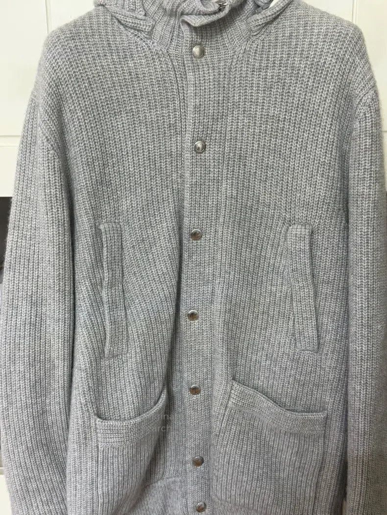Brunello Cucinelli Brunello Cucinelli Men's Light Gray Hooded Cashmere Jacket Size US M / EU 48-50 / 2 - 2 Thumbnail