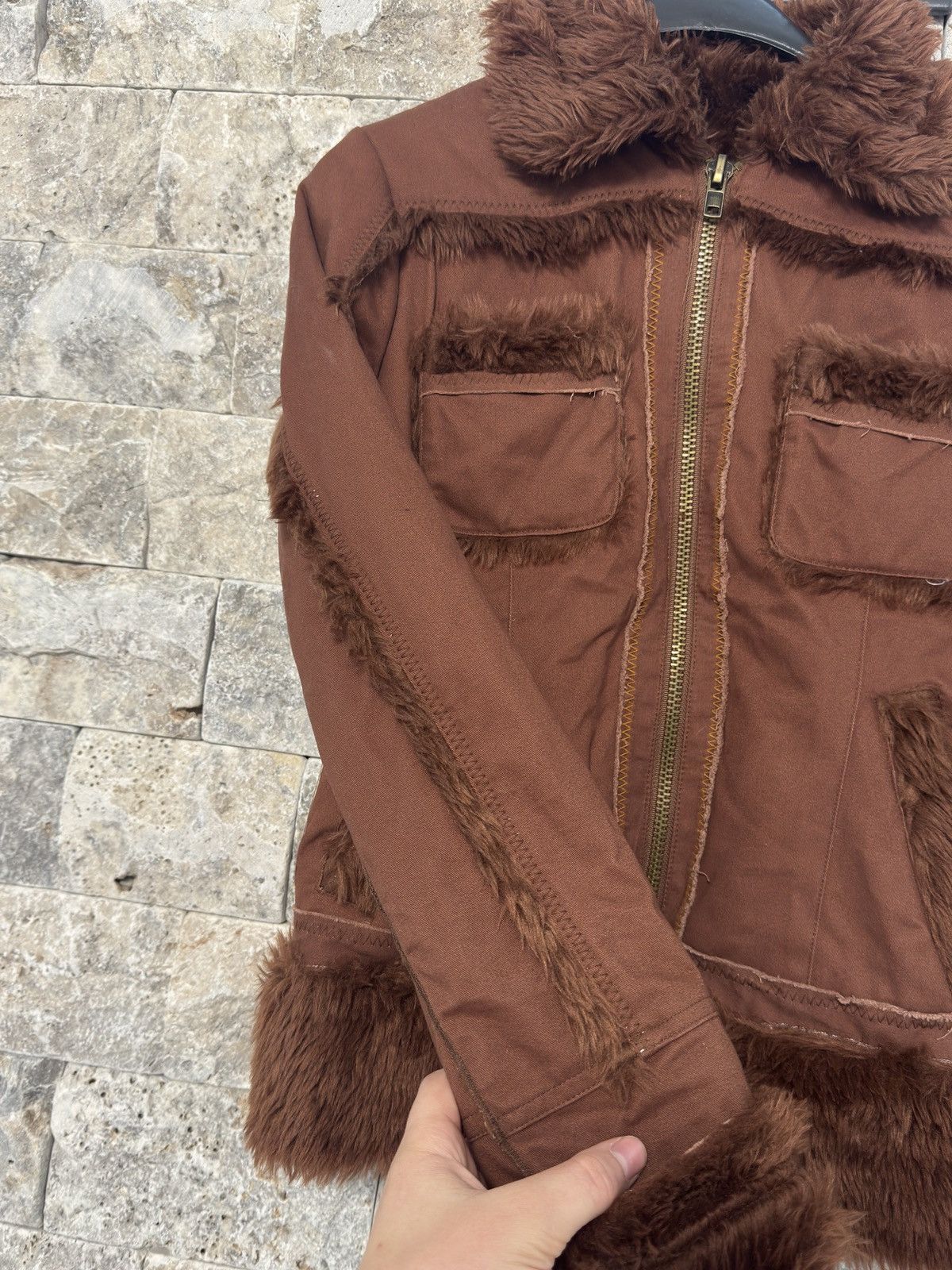 Japanese Brand × Vintage Vintage Fur jacket avant garde y2k Size S / US 4 / IT 40 - 5 Thumbnail