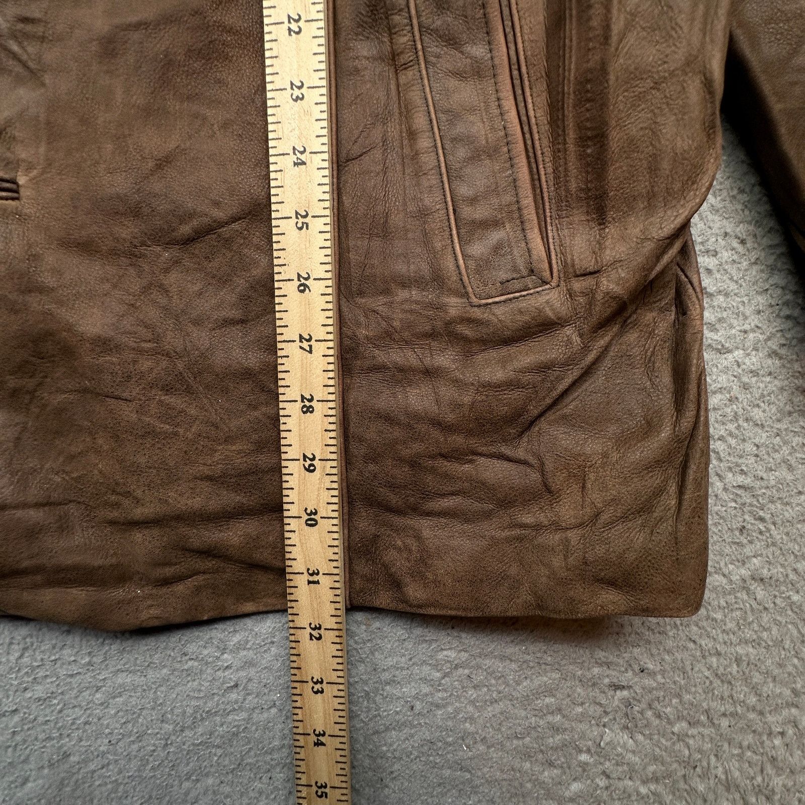 Dockers Vintage Dockers Brown Distressed Leather Coat Men XL Trench Size US XL / EU 56 / 4 - 4 Thumbnail
