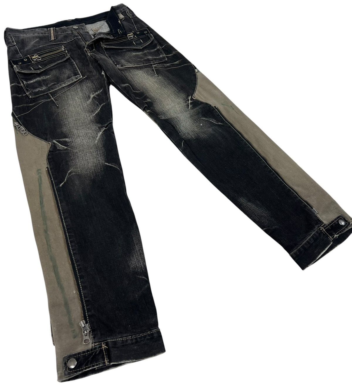 If Six Was Nine 🔥RARE DESIGN‼️DISTRESSED PPFM MUD WASH JEANS Size US 34 / EU 50 - 5 Thumbnail