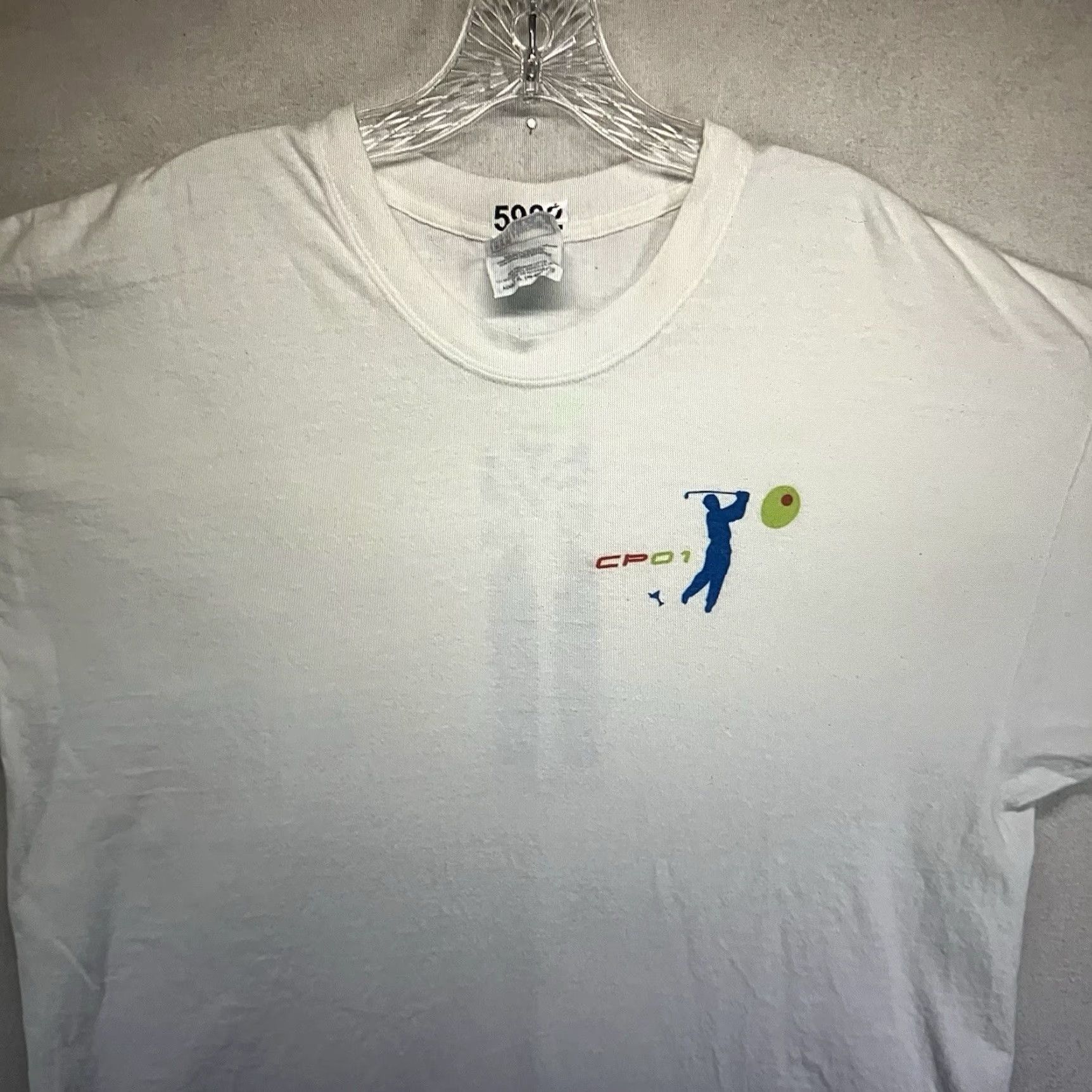 Hanes VINTAGE 2001 Hanes South Beech Golf T-Shirt Mens XL White Graphic Print Martini Olive Y2K Size US XL / EU 56 / 4 - 6 Thumbnail