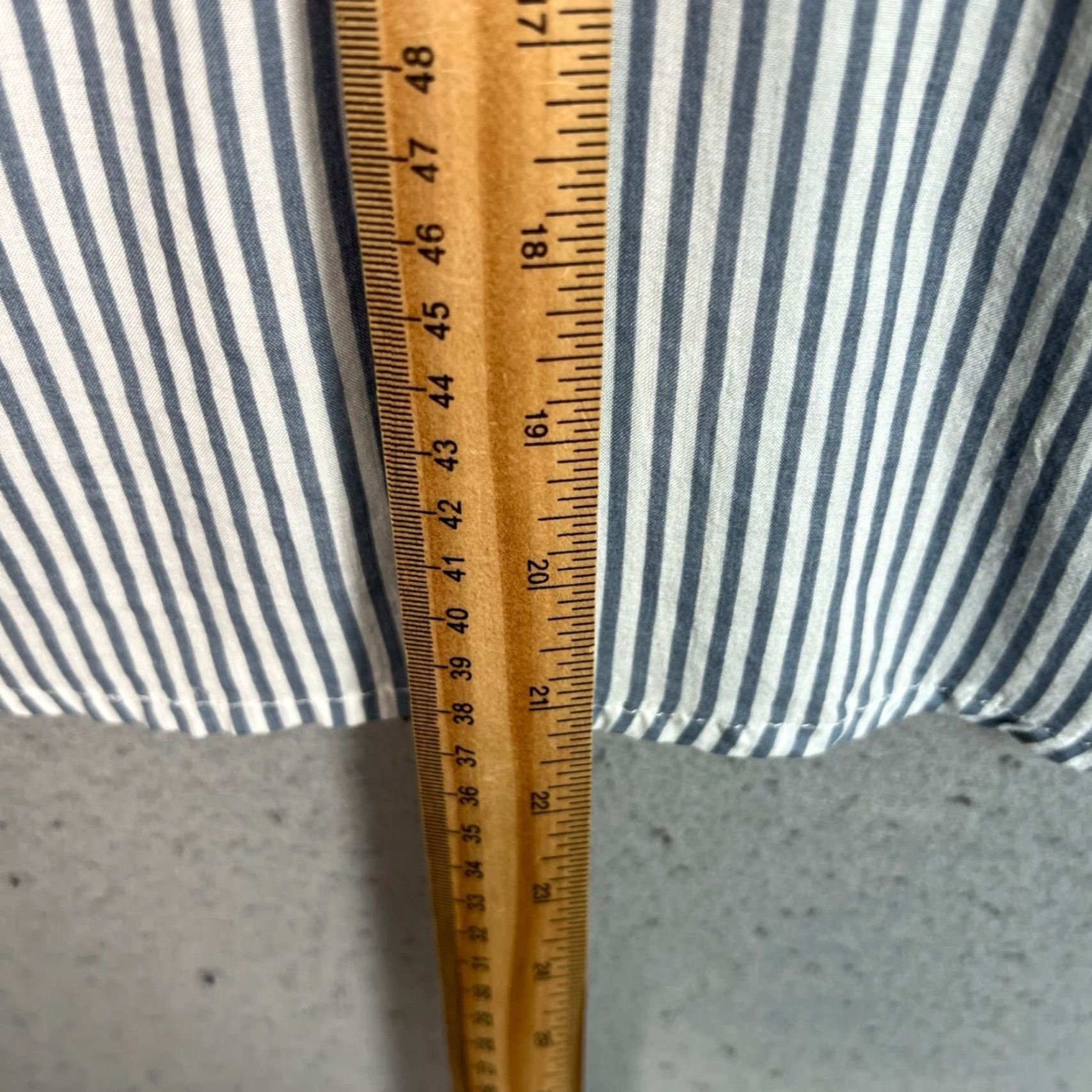 Mango Mango Blue & White Stripe Long Sleeve Blouse Medium Ruffle Details & Tie Cuff Size M / US 6-8 / IT 42-44 - 6 Thumbnail