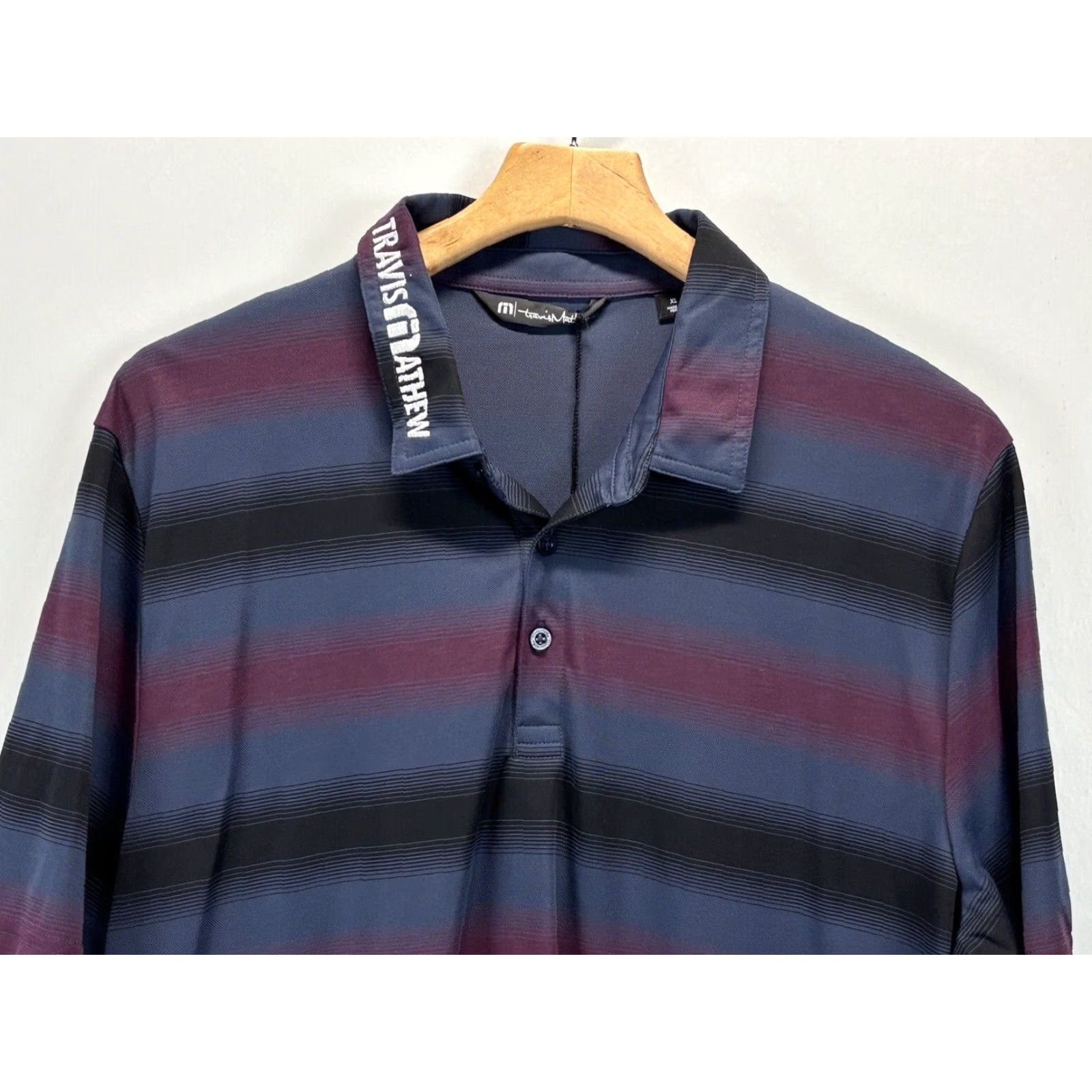 TravisMathew Travis Mathew Mens Polo Shirt XL Multicolor Striped Pima Blend Golf Short Sleeve Size US XL / EU 56 / 4 - 2 Thumbnail
