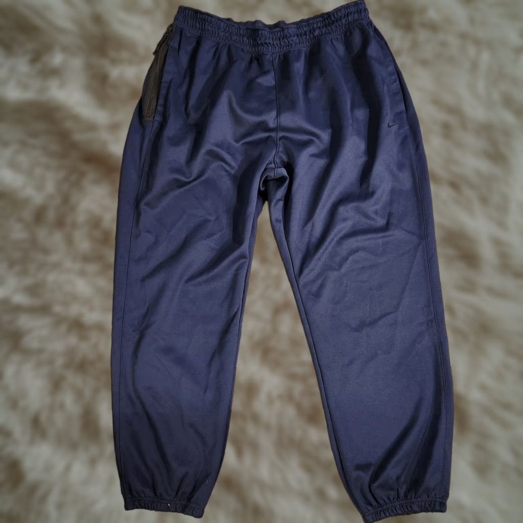 Nike Nike Jogger Pants Mens 2XL Navy Blue Athletic Warm Up Tech Pocket Drawstring Pants Boys? Size US 39 - 1 Thumbnail