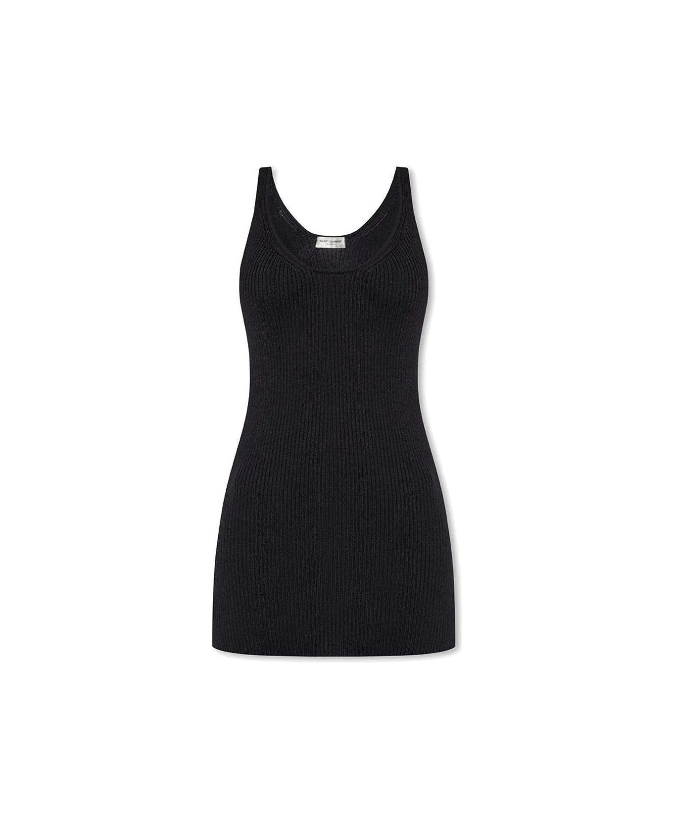 Saint Laurent Paris oc11z1125 Tank Top Dress in Ribbed Wool in Black Size XL / US 12-14 / IT 48-50 - 1 Thumbnail