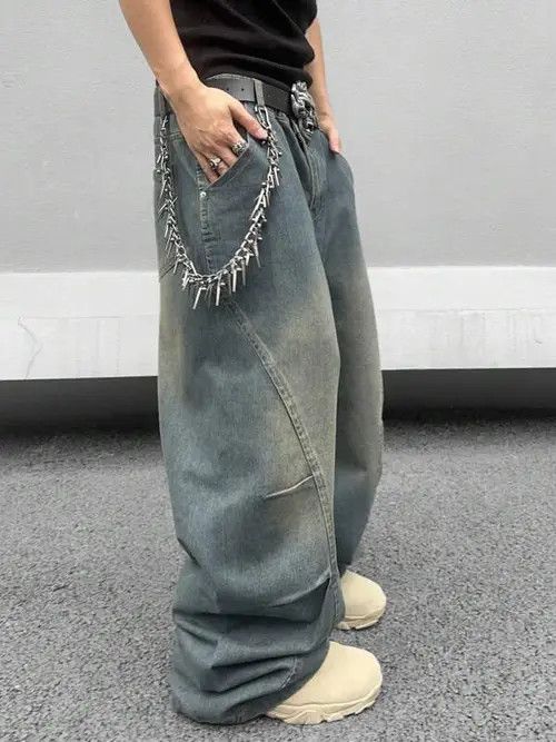 Japanese Brand Faded Baggy Denim Jeans Loose fit Size US 32 / EU 48 - 4 Thumbnail