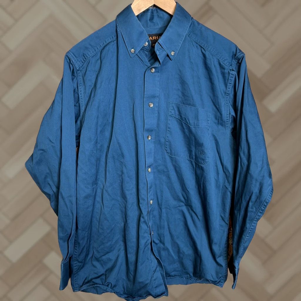 Ariat Ariat Button-Up Shirt Green Long Sleeve Mens Medium Casual Workwear Plaid Button-Down Collar Cotton Size US M / EU 48-50 / 2 - 1 Thumbnail