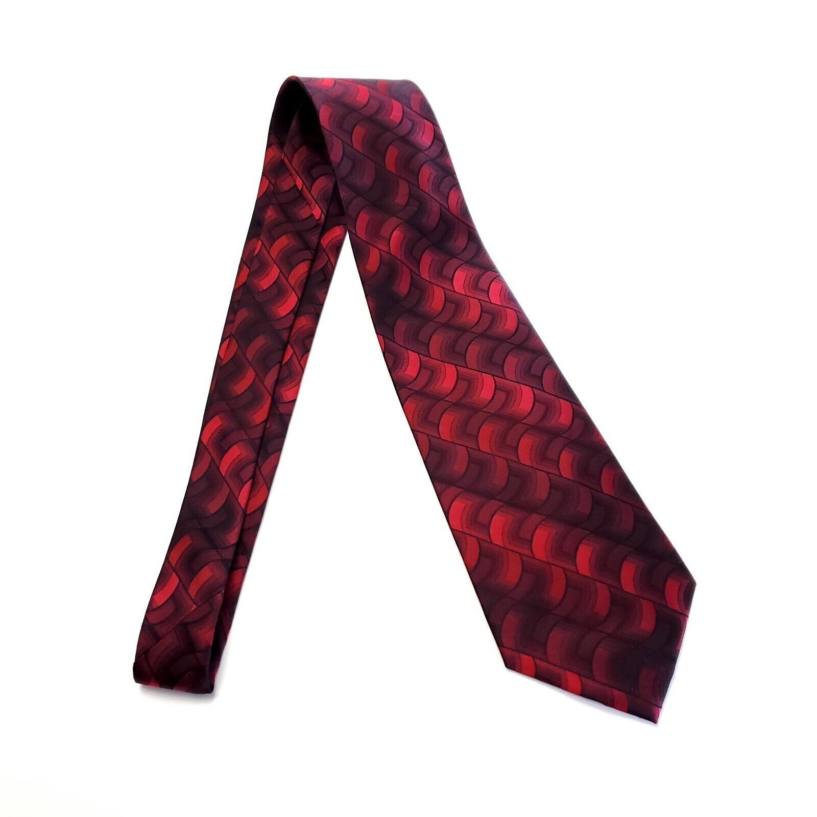Arrow Arrow Abstract Striped Red Woven Wide Silk Tie Size ONE SIZE - 6 Thumbnail