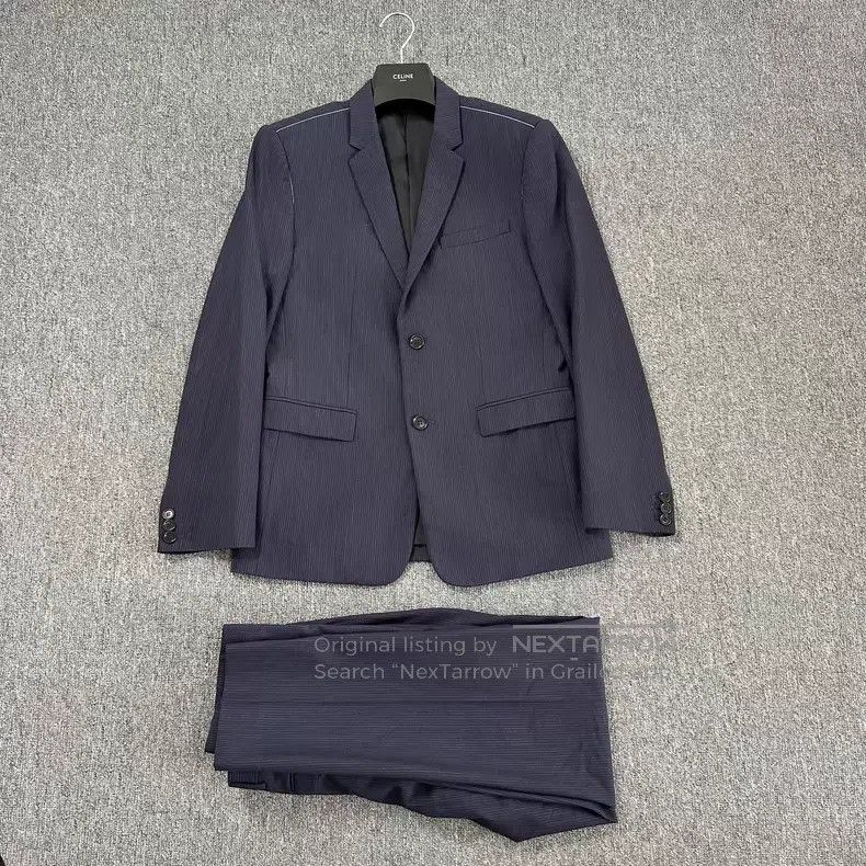 Dior Dior Navy Pinstripe Notched Lapel Suit Jacket Size US S / EU 44-46 / 1 - 1 Thumbnail