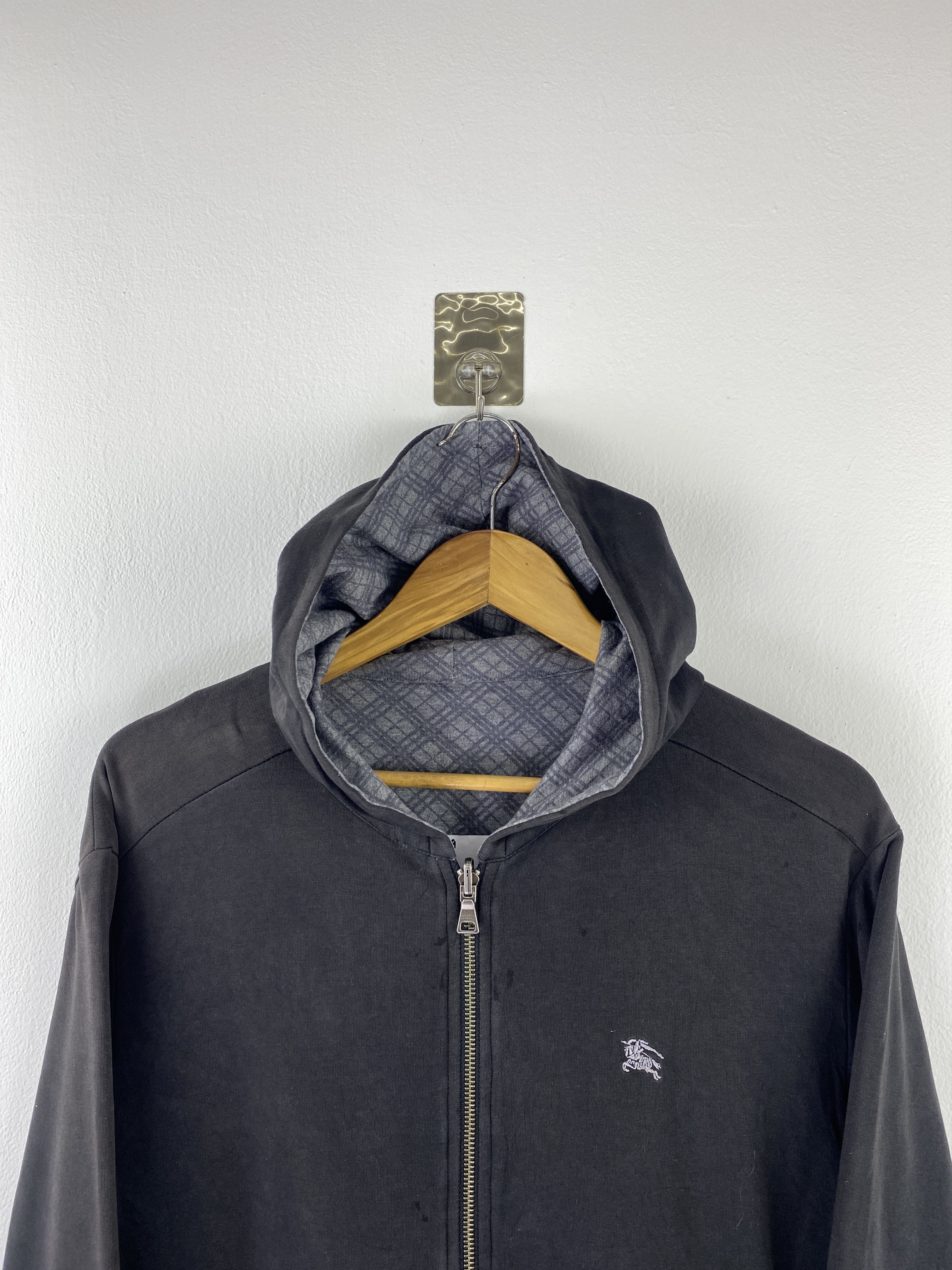 Burberry Vintage Burberry Reversible Zipper Up Hoodie SH0449 Size US L / EU 52-54 / 3 - 2 Thumbnail