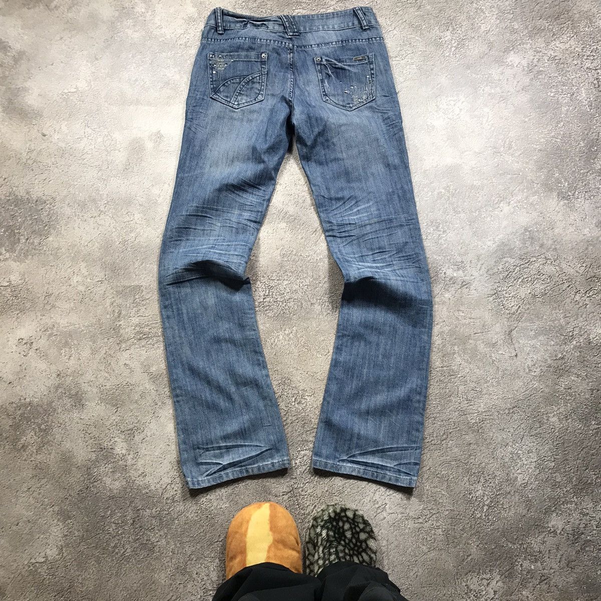 Vintage Vintage 90s Distressed Baggy Wide Leg Jeans Grunge Thrashed Size 28" / US 6 / IT 42 - 4 Thumbnail