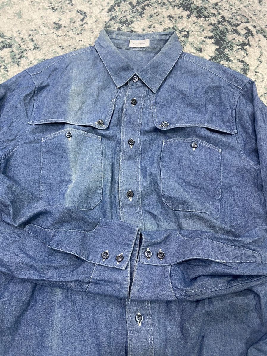 Balenciaga AW09 Balenciaga Paris Faded Hidden Pocket Denim Shirt Size US L / EU 52-54 / 3 - 12 Thumbnail