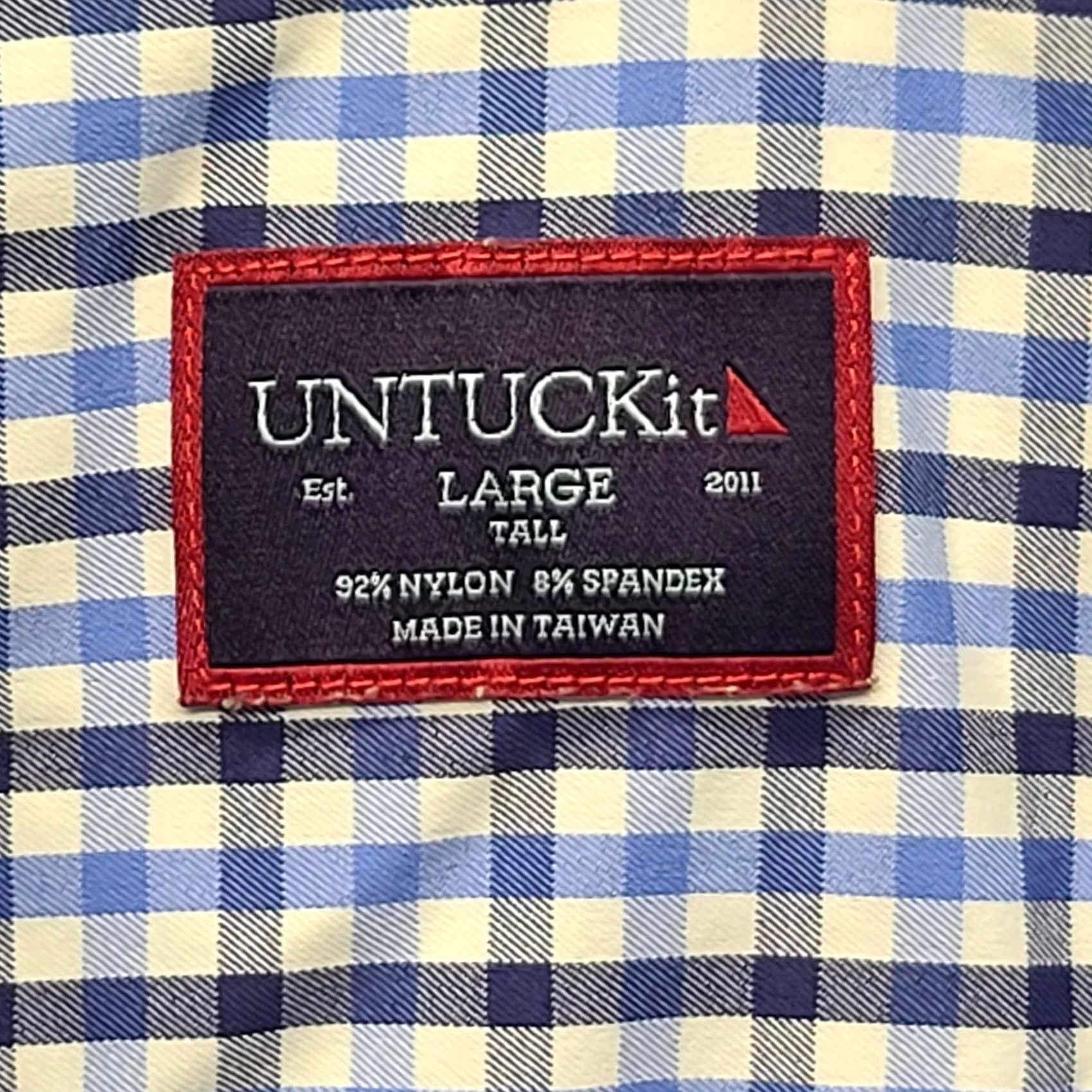 UNTUCKit UNTUCKit Simmons Shirt Mens L Tall Regular Fit Long Sleeve Blue Check Casual Button-Up Size US L / EU 52-54 / 3 - 2 Thumbnail
