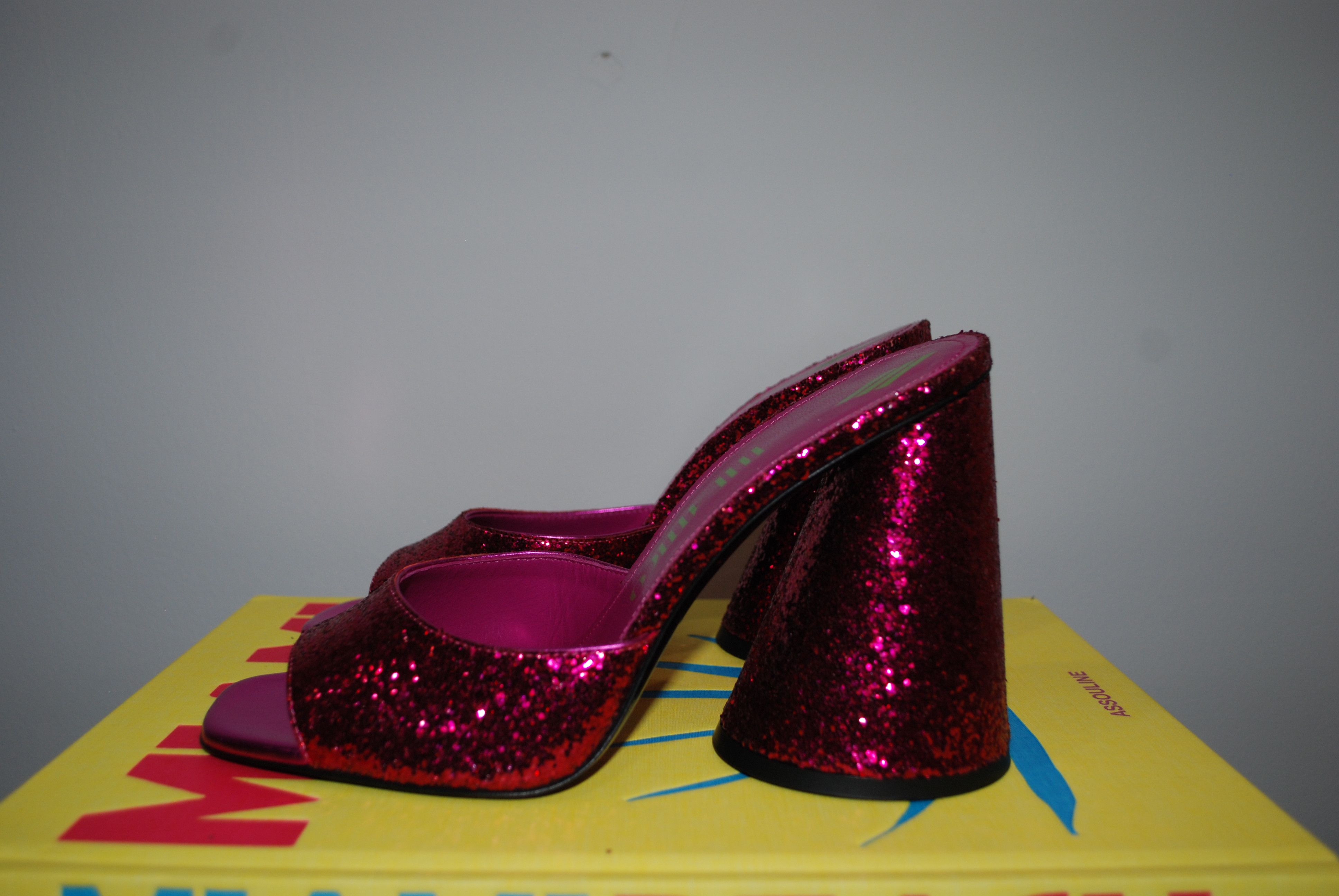 The Attico The Attico Devon Mule in Fuchsia Color Glitter Size US 10 / IT 40 - 3 Thumbnail