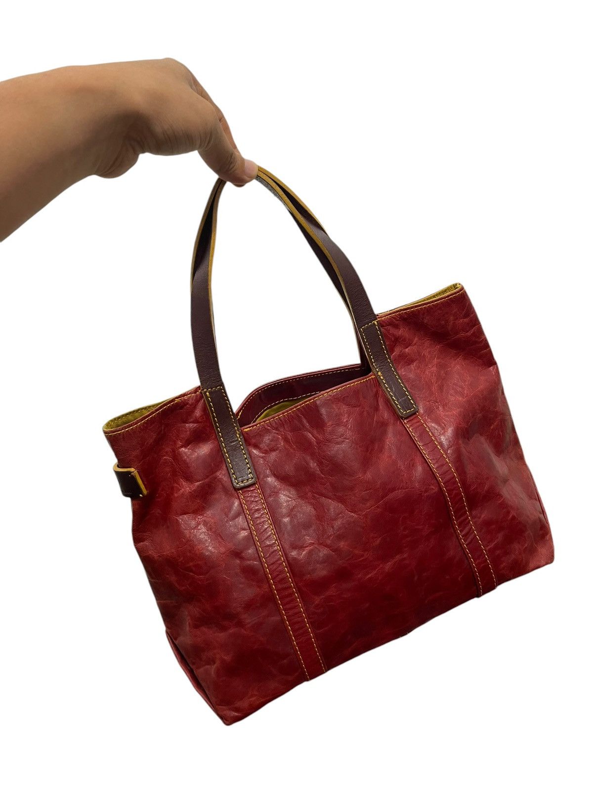 Genuine Leather Full Leather Pelle Borsa Burgundy Tote Bag 1🟩0 Size ONE SIZE - 1 Thumbnail