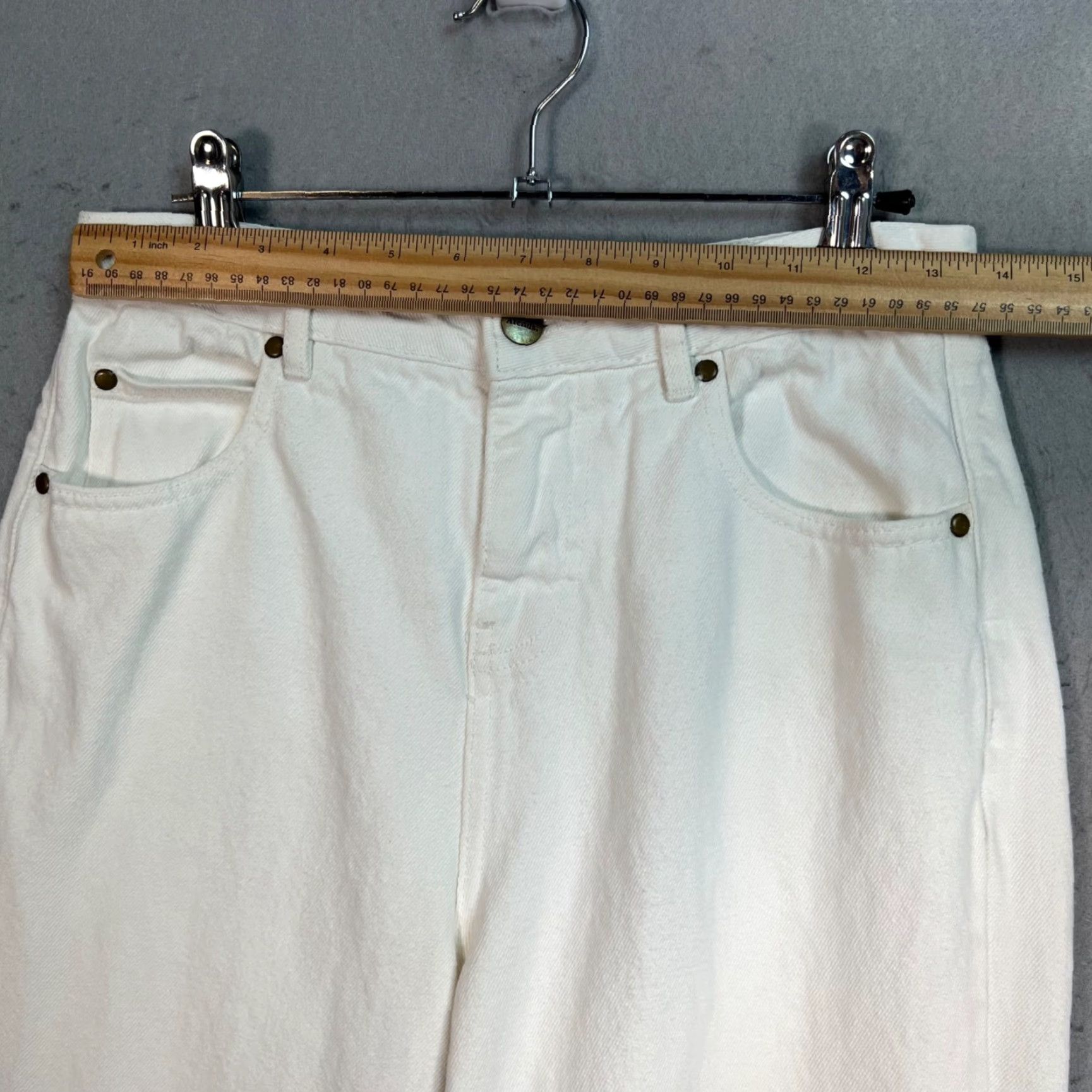 Afends Afends Womens Size 24 Organic Cotton White High-Waist Straight-Leg Jeans Denim Shirt? Size 42" / US 20 - 5 Thumbnail