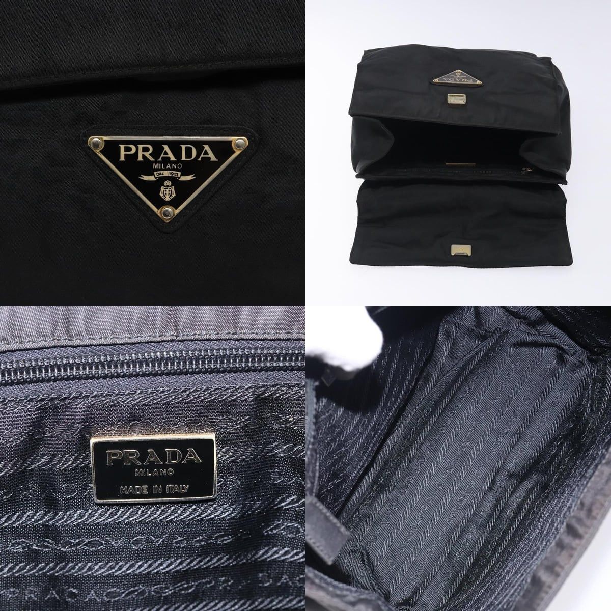 Prada PRADA Hand Bag Nylon Black Gold Size ONE SIZE - 11 Thumbnail