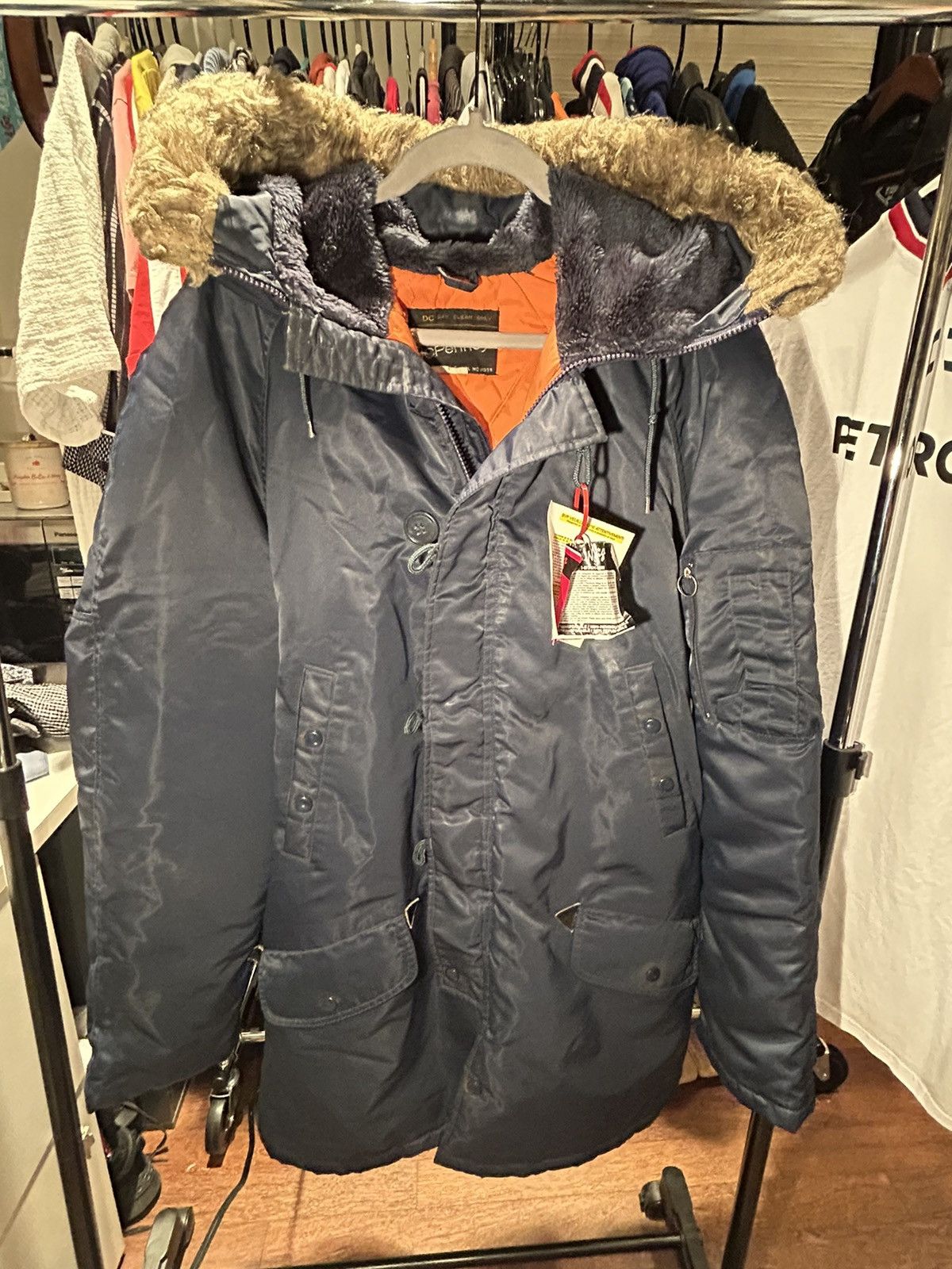 image of 14Th Addiction x Alpha Industries Vintage Jcp Dark Green Parka, Men's (Size Medium)