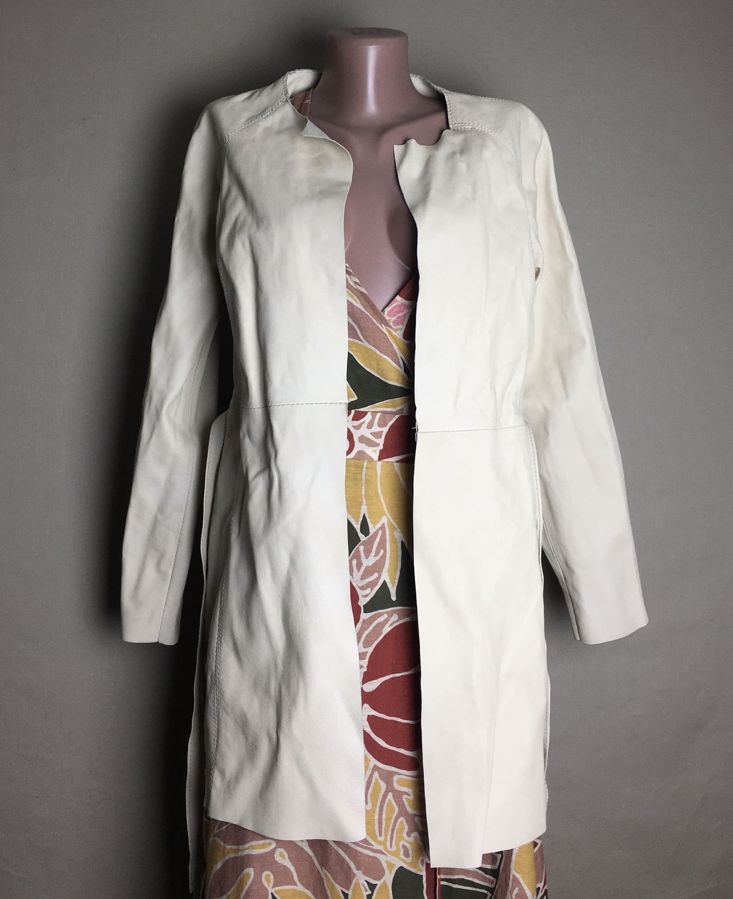 Imperial Imperial Ivory Leather Jacket Italy Size M / US 6-8 / IT 42-44 - 2 Thumbnail