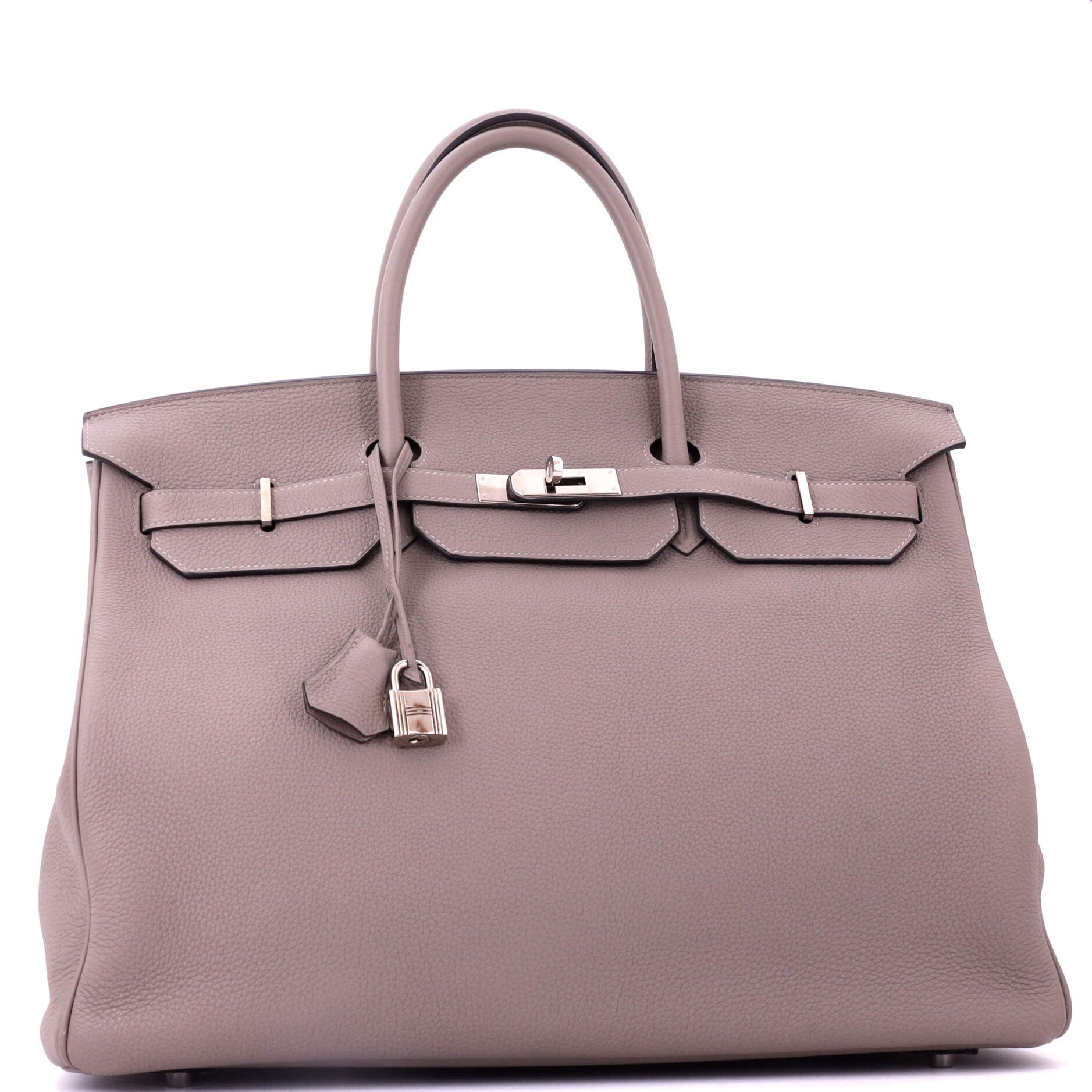 Hermes Birkin Handbag Grey Togo with Palladium Hardware 40 Size ONE SIZE - 1 Thumbnail