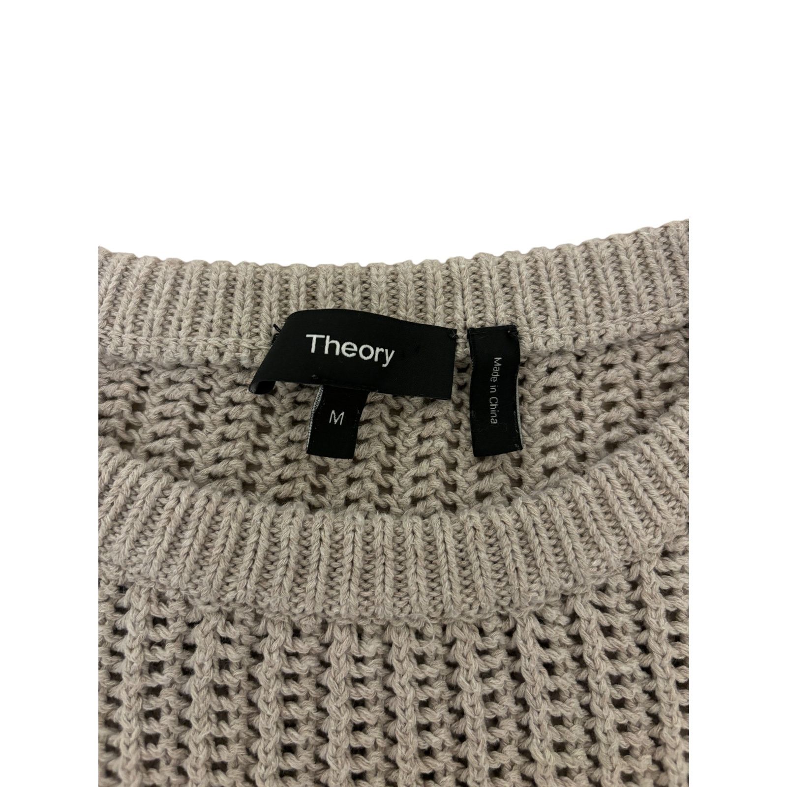 Theory Theory Sweater Women Medium Gray Arshan Open Knit Cropped Size M / US 6-8 / IT 42-44 - 2 Thumbnail