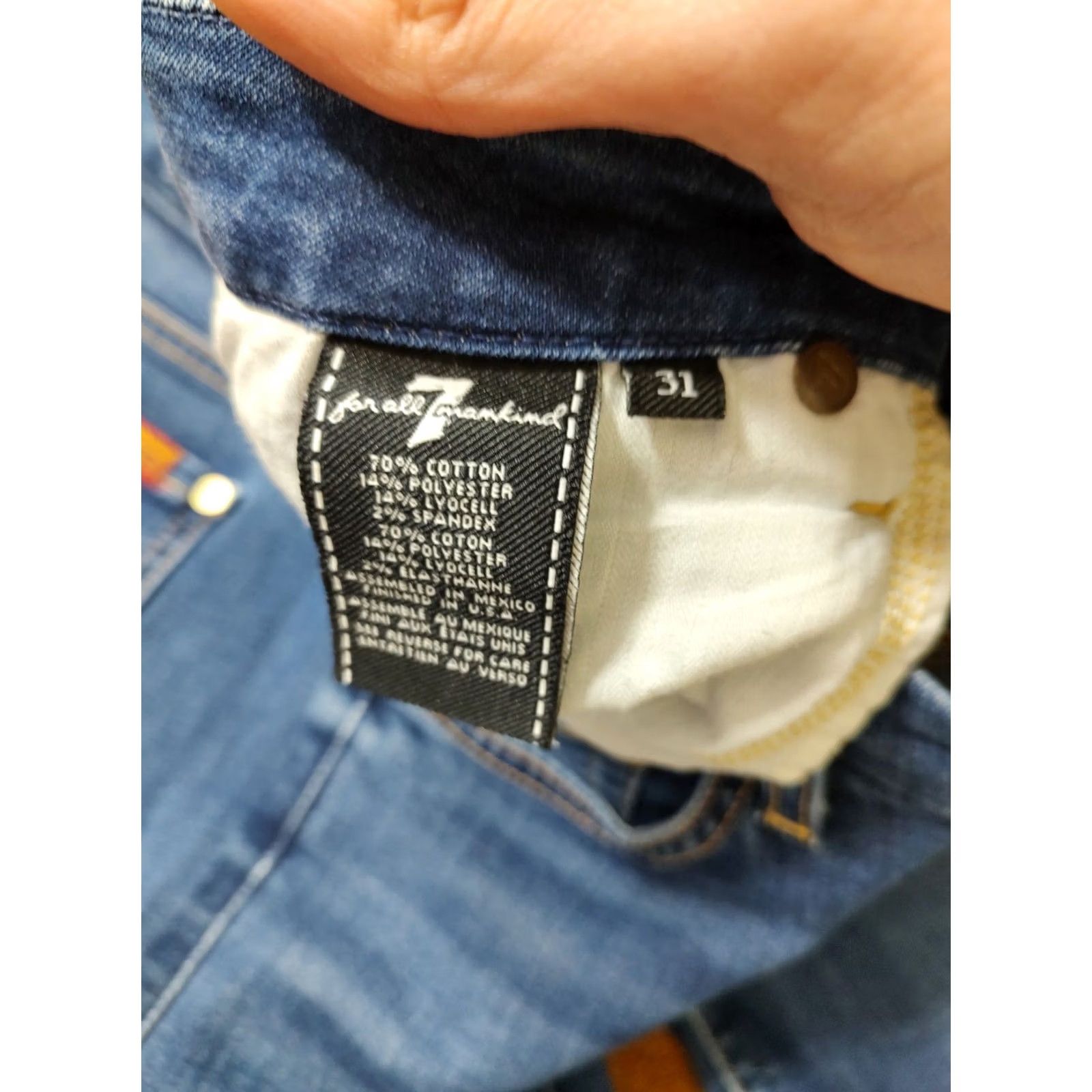 7 For All Mankind 7 For All Mankind Jeans Skinny 31 x 28 Denim Blue Women Slim 5-Pocket Inseam 28 USA City Bohemian Skinny Jeans Size 24" / US 00 / IT 34 - 5 Thumbnail
