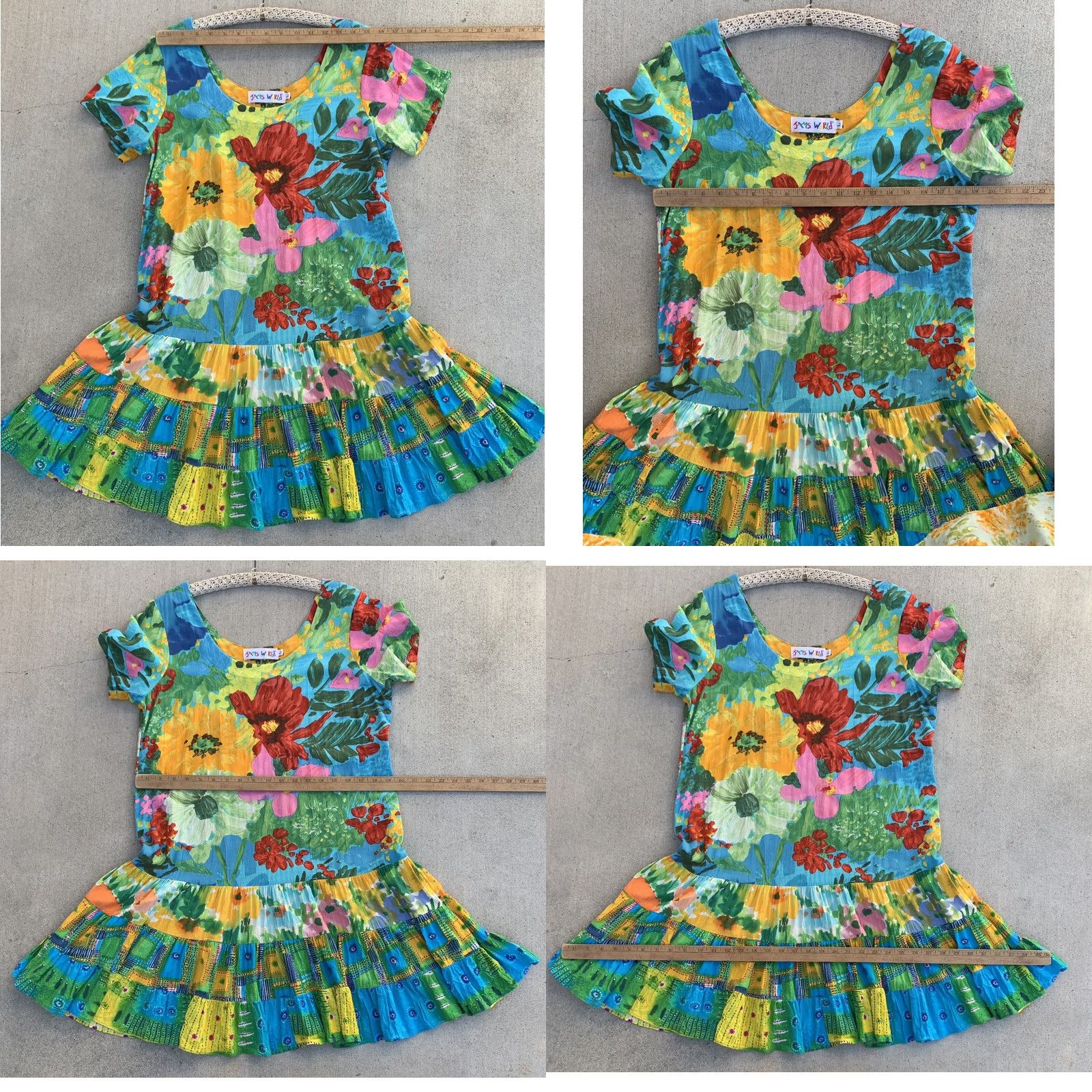 Jams World Jams World Hattie Dress Floral Hawaiian Mini Sundress Blue Garden Made in Hawaii L Multicolor Summer Beach Womens Size L / US 10 / IT 46 - 9 Thumbnail