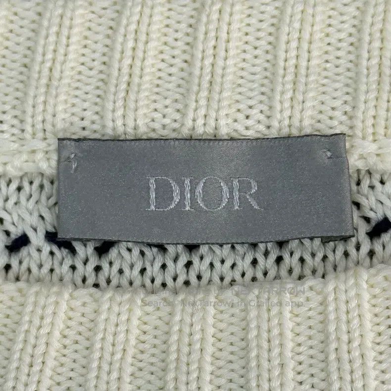 Dior Dior Beige twill striped letter logo sweater Size US L / EU 52-54 / 3 - 5 Thumbnail