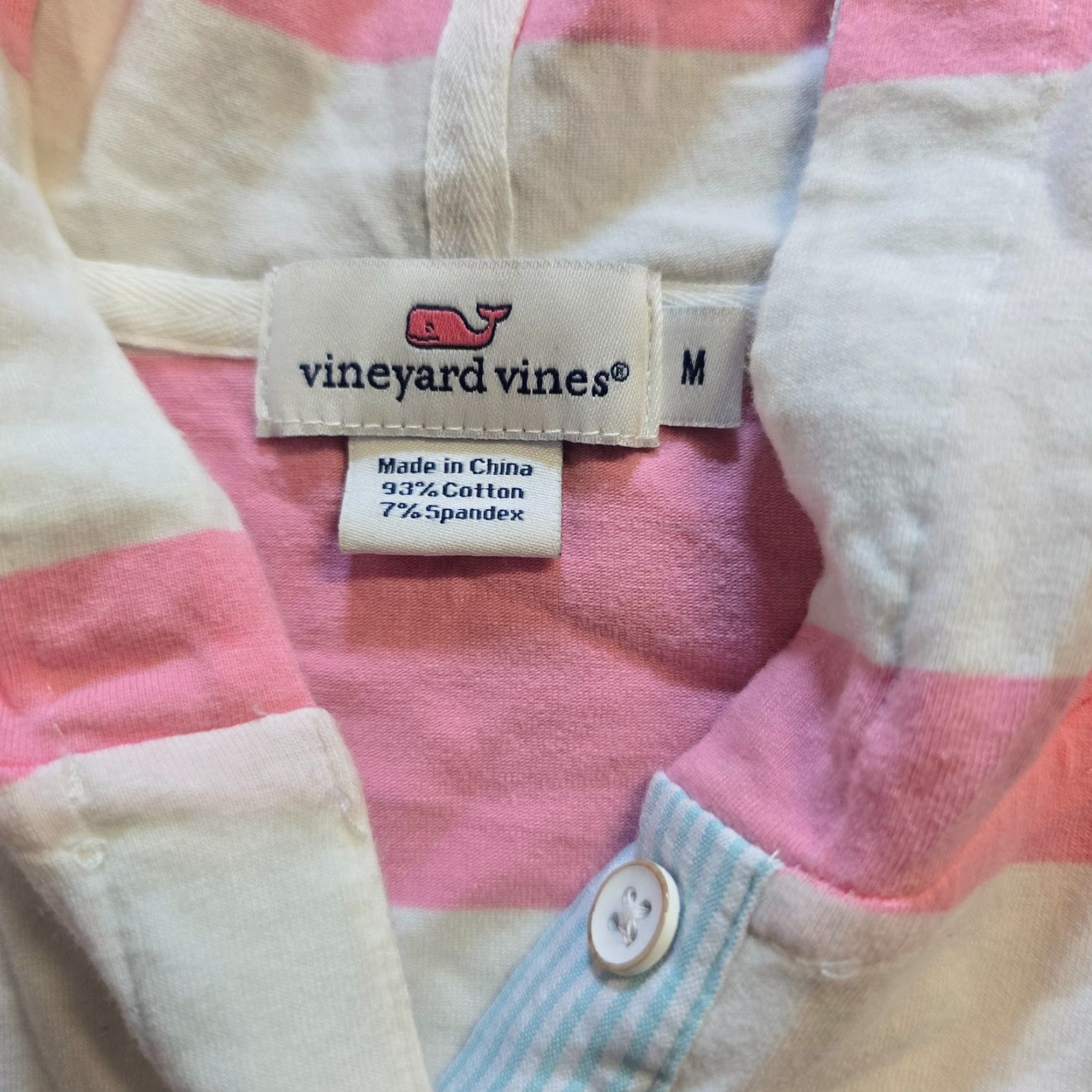 Vineyard Vines Vineyard Vines Hoodie Top Womens Size Medium Pink Rugby Stripe Hooded Casual Knit Lightweight Spring Summer Fall Baggy? Size M / US 6-8 / IT 42-44 - 4 Thumbnail
