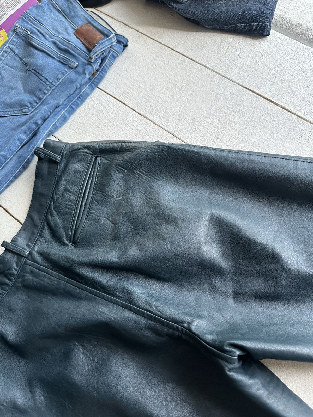 Leather 🚨Vintage leather pants motorcycles BROWN LUXURY Y2K Size 30" / US 8 / IT 44 - 13 Thumbnail