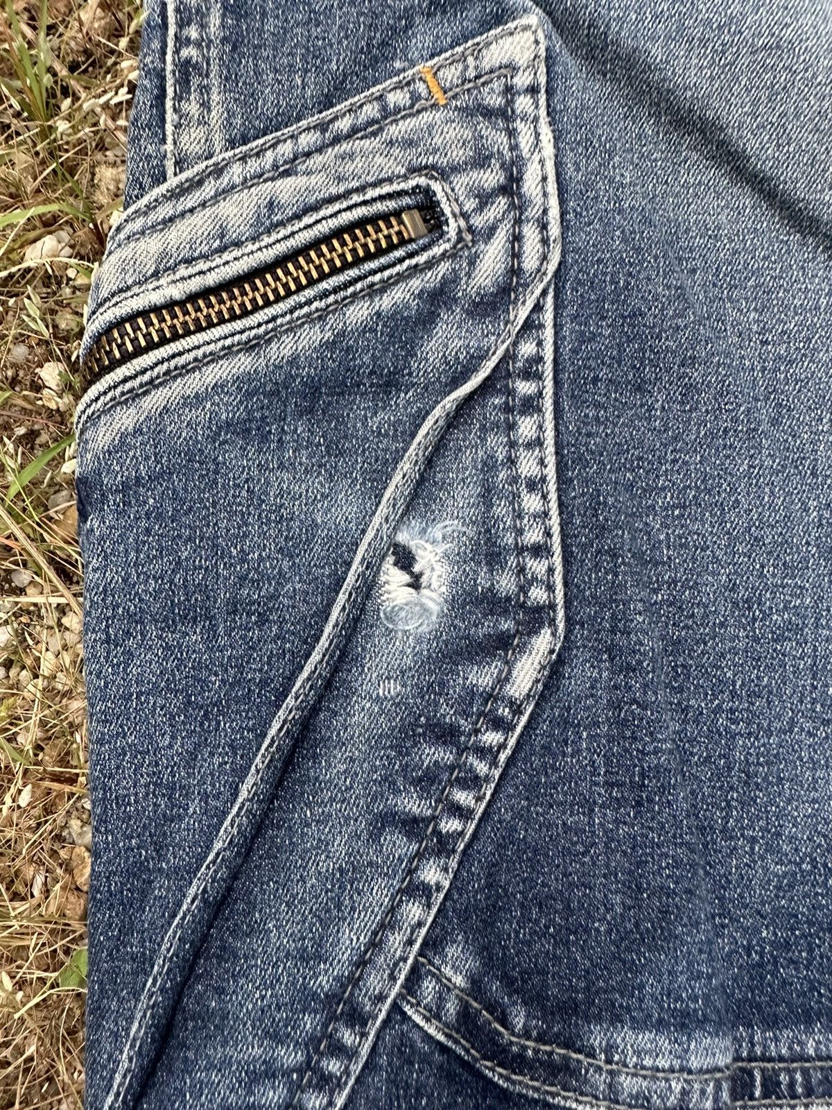 Japanese Brand BIKER DENIM TS DESIGN JEANS STRETCHABLE DOUBLE KNEE PANTS Size US 29 - 12 Thumbnail