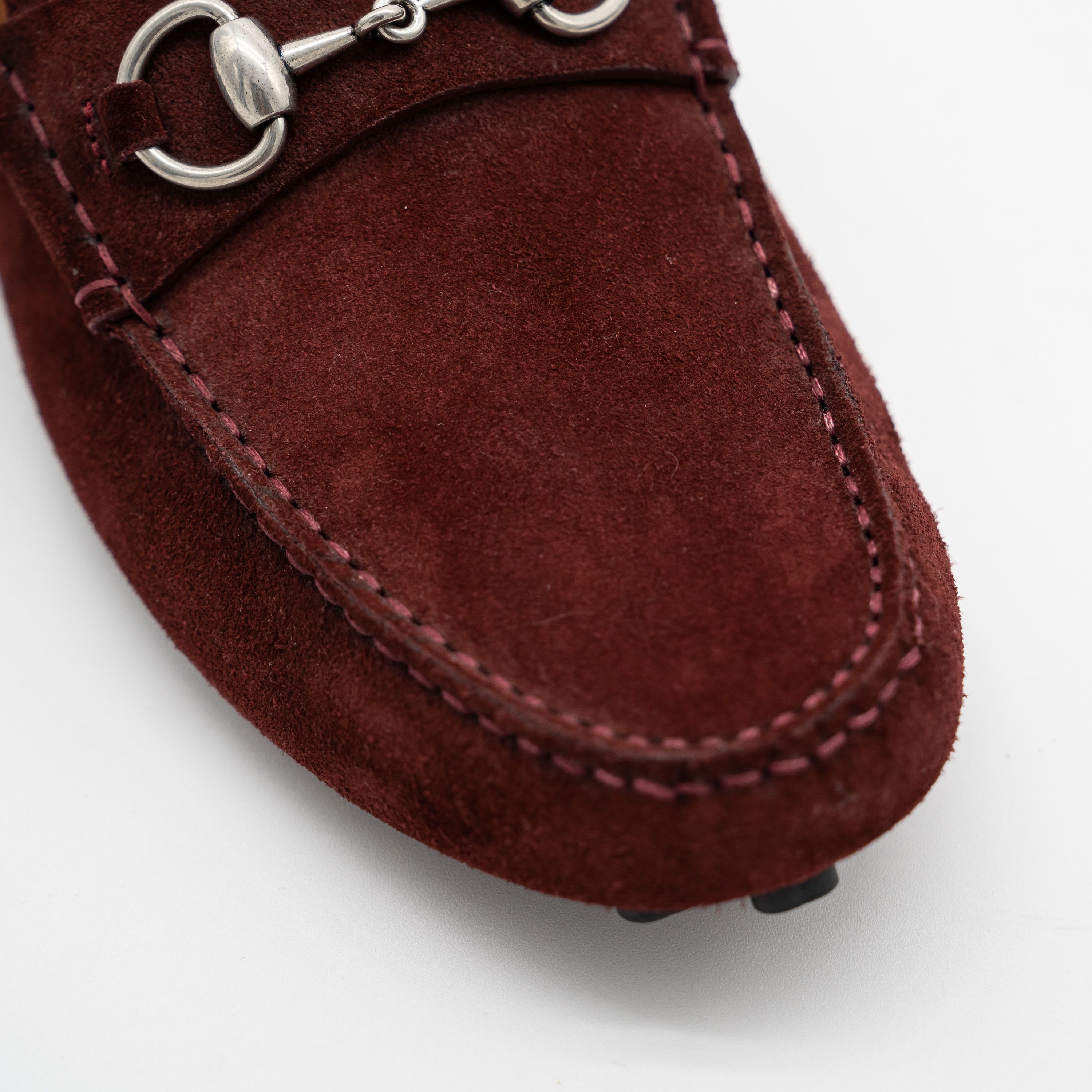 Gucci 7G 7.5 US Gucci Burgundy Red Suede Loafers Driver Horsebit Size US 7.5 / EU 40-41 - 7 Thumbnail
