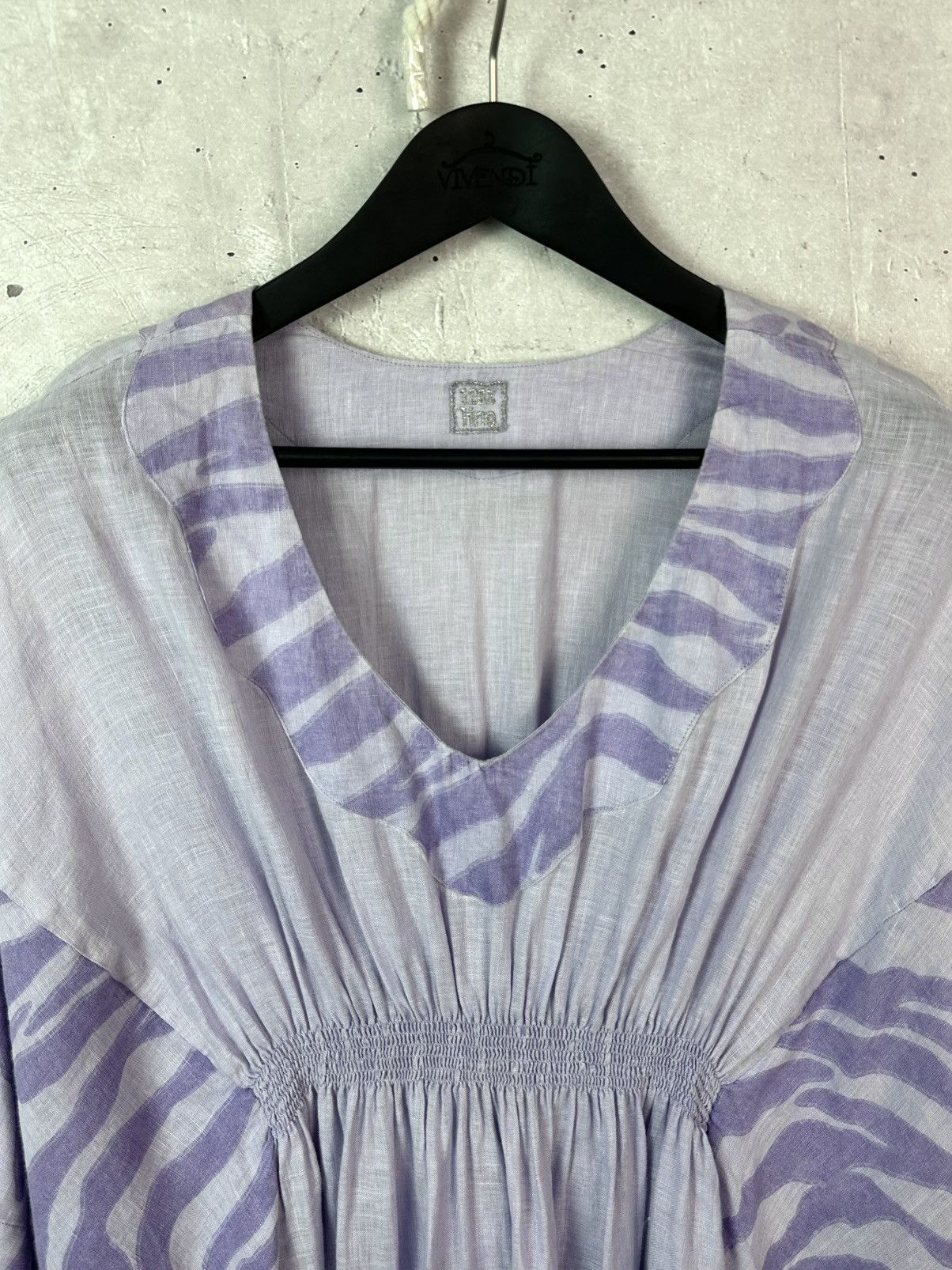 120% Lino 120% Lino Purple Oversized V-neck Poncho Dress Size M / US 6-8 / IT 42-44 - 3 Thumbnail
