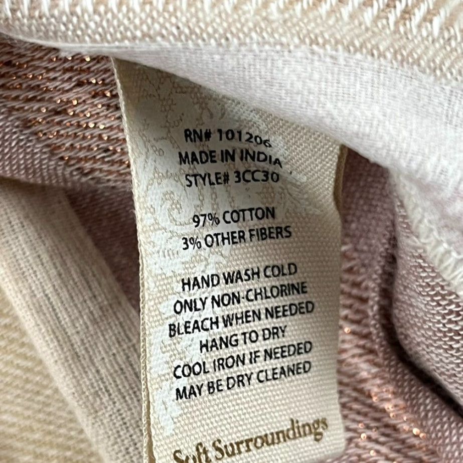 Soft Surroundings Soft Surroundings Shirt Womens PM Petite Medium Maddalena Metallic Button Down Size M / US 6-8 / IT 42-44 - 6 Thumbnail