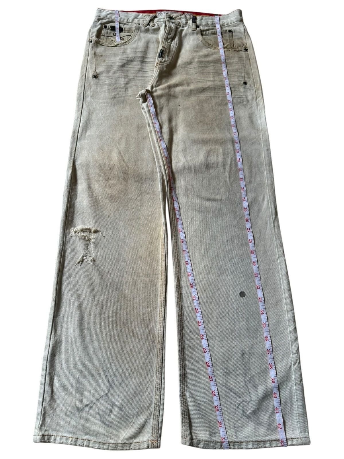 LRG Vintage LRG Rusty Wash Distressed Baggy Jeans Size US 33 - 7 Thumbnail
