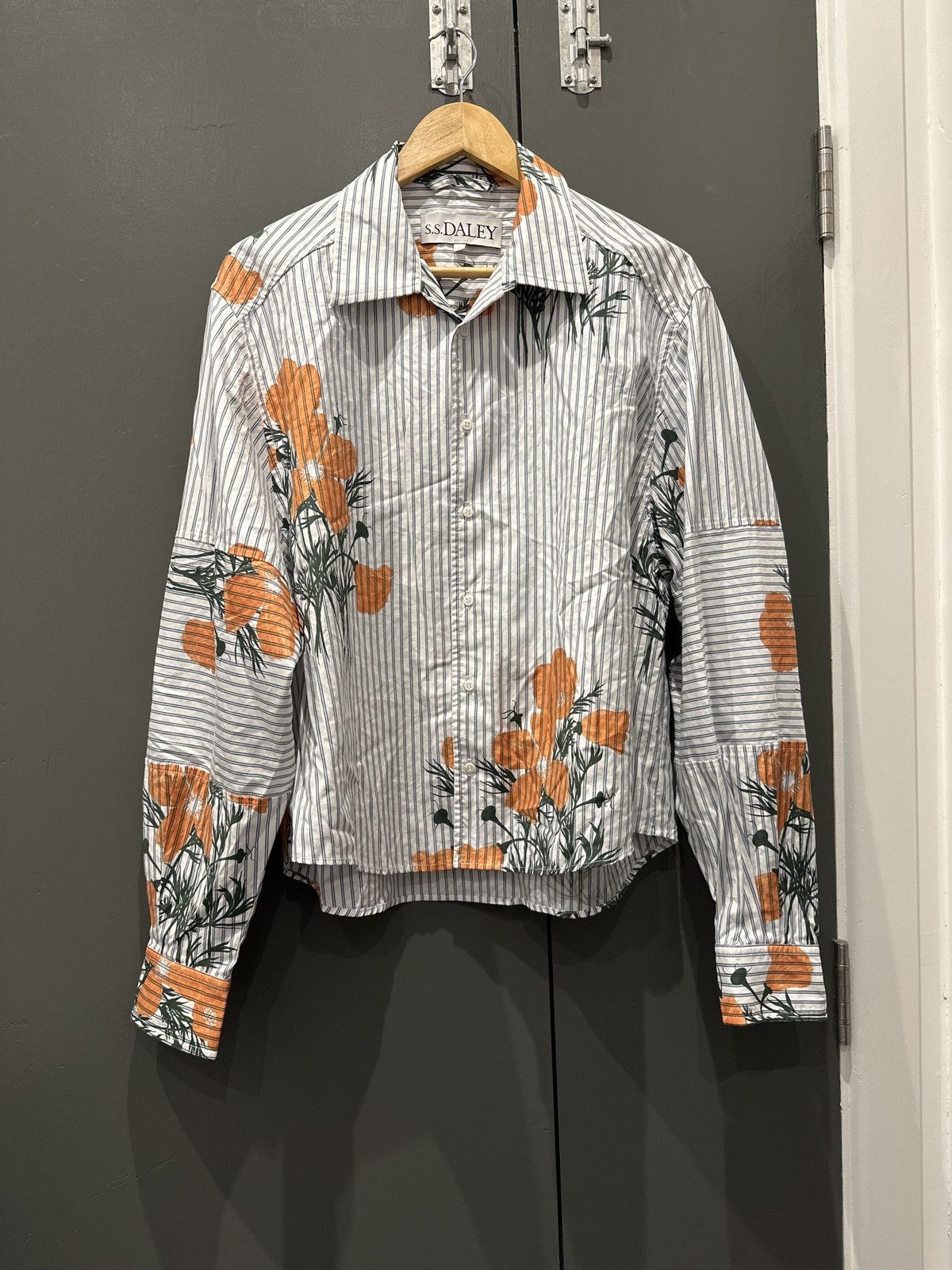 image of S S Daley Flower Shirt in White, Men's (Size Large)