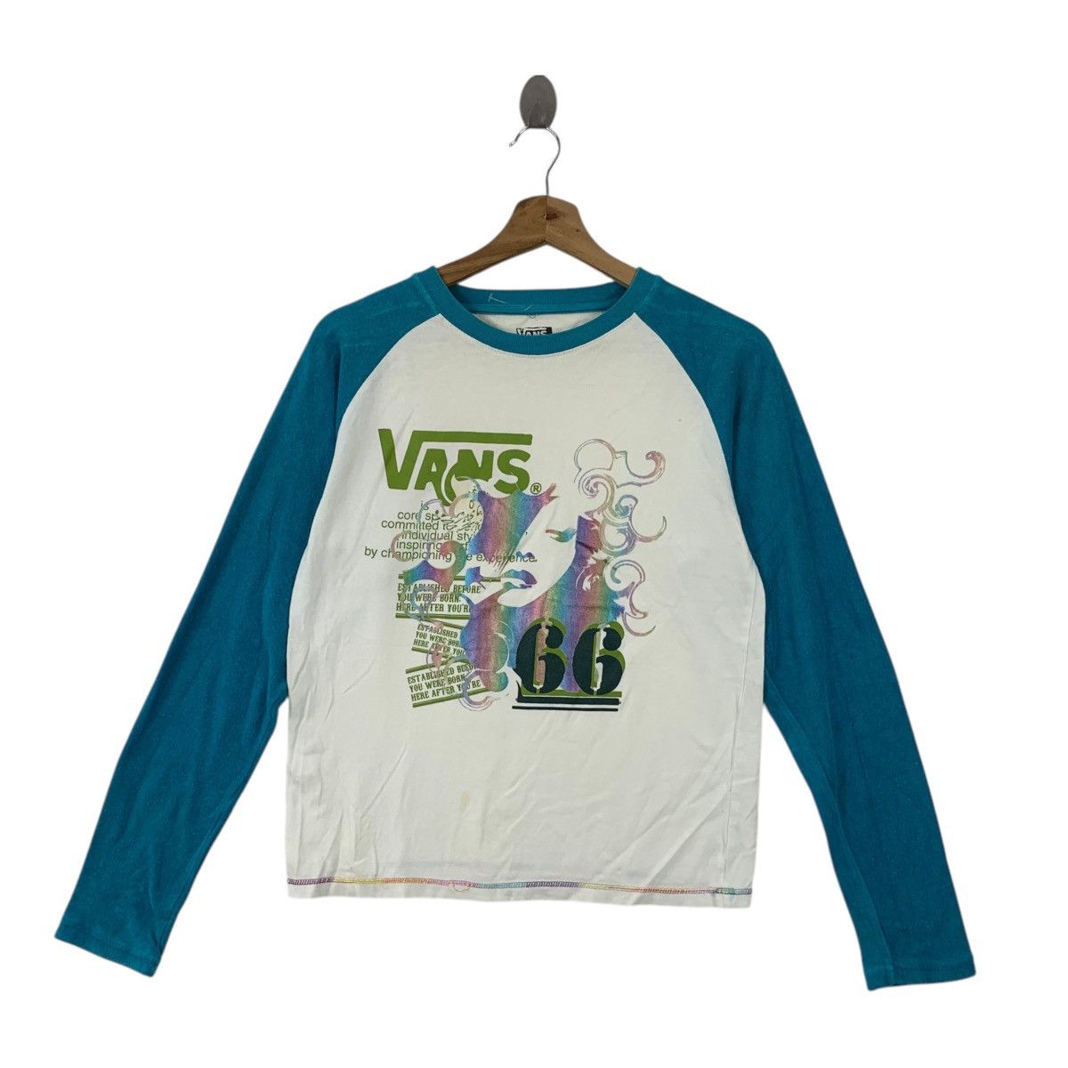 Vans VANS OFF THE WALL 66 Reflective Raglan Top Tee Shirt Top Size M / US 6-8 / IT 42-44 - 1 Thumbnail